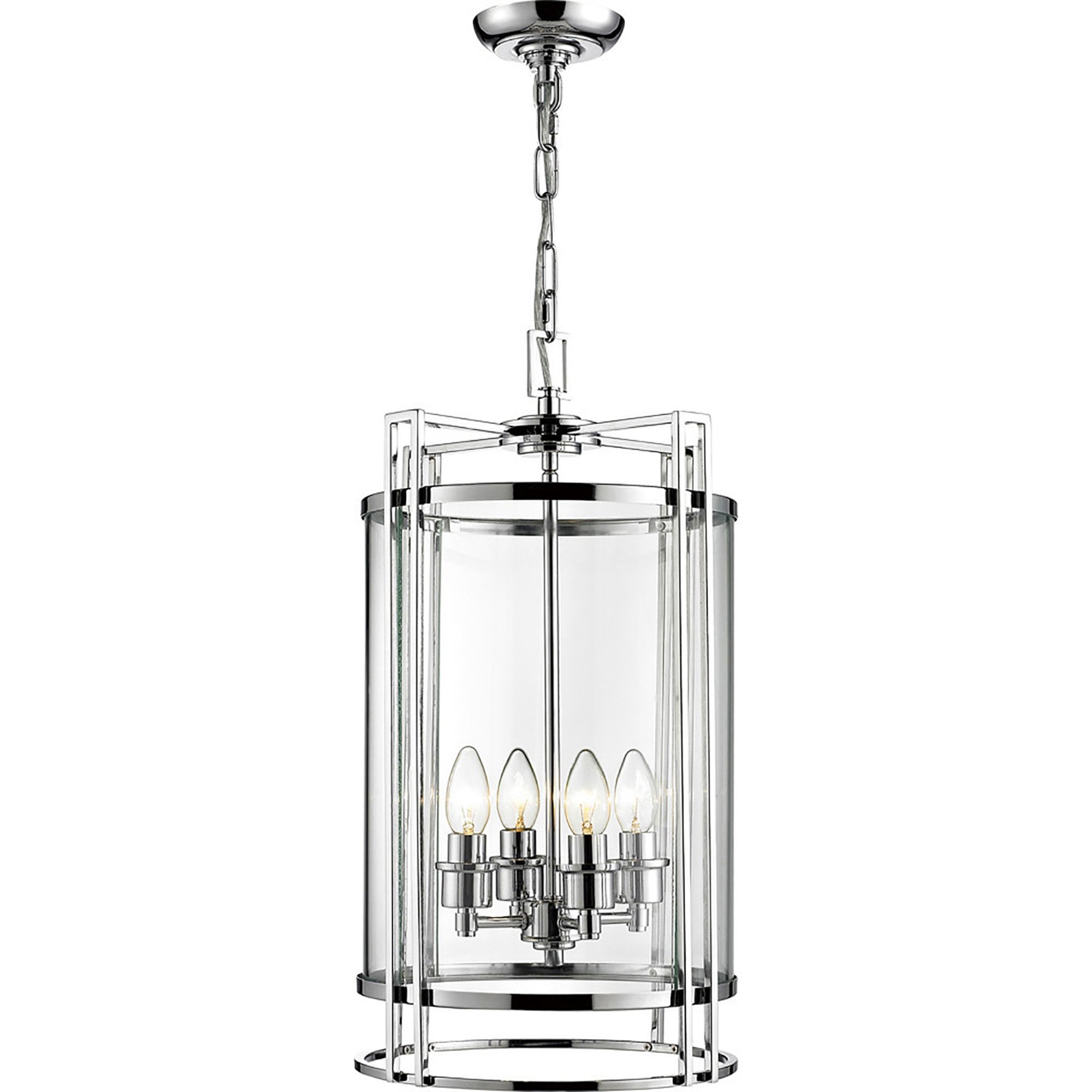 Diyas IL31083 Eaton Pendant 4 Light Polished Chrome/Glass