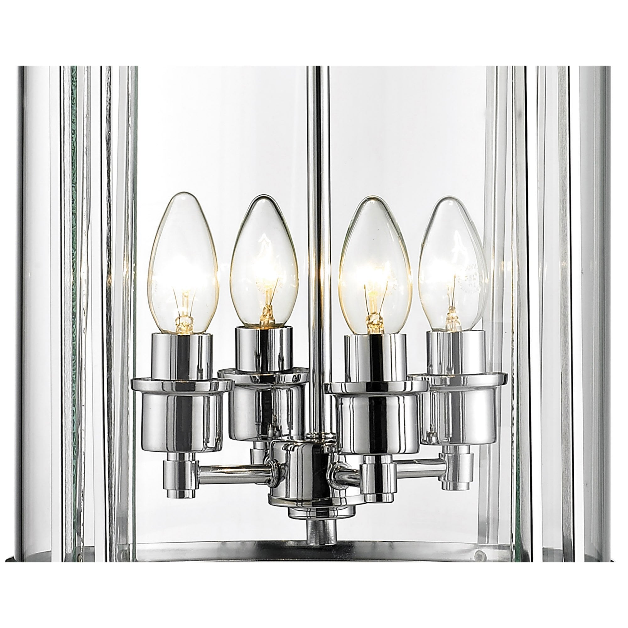 Diyas IL31083 Eaton Pendant 4 Light Polished Chrome/Glass
