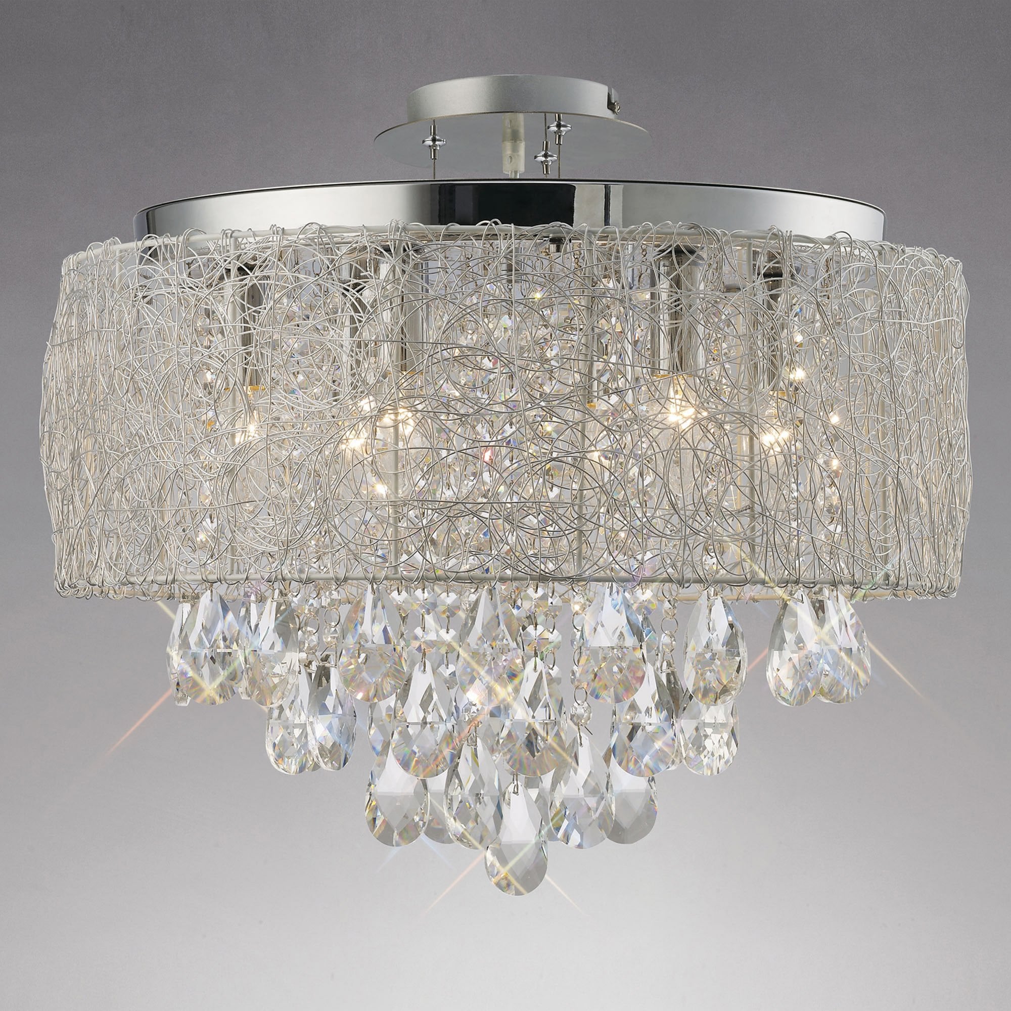 Diyas IL31161 Adeline Pendant 6 Light Polished Chrome/Crystal