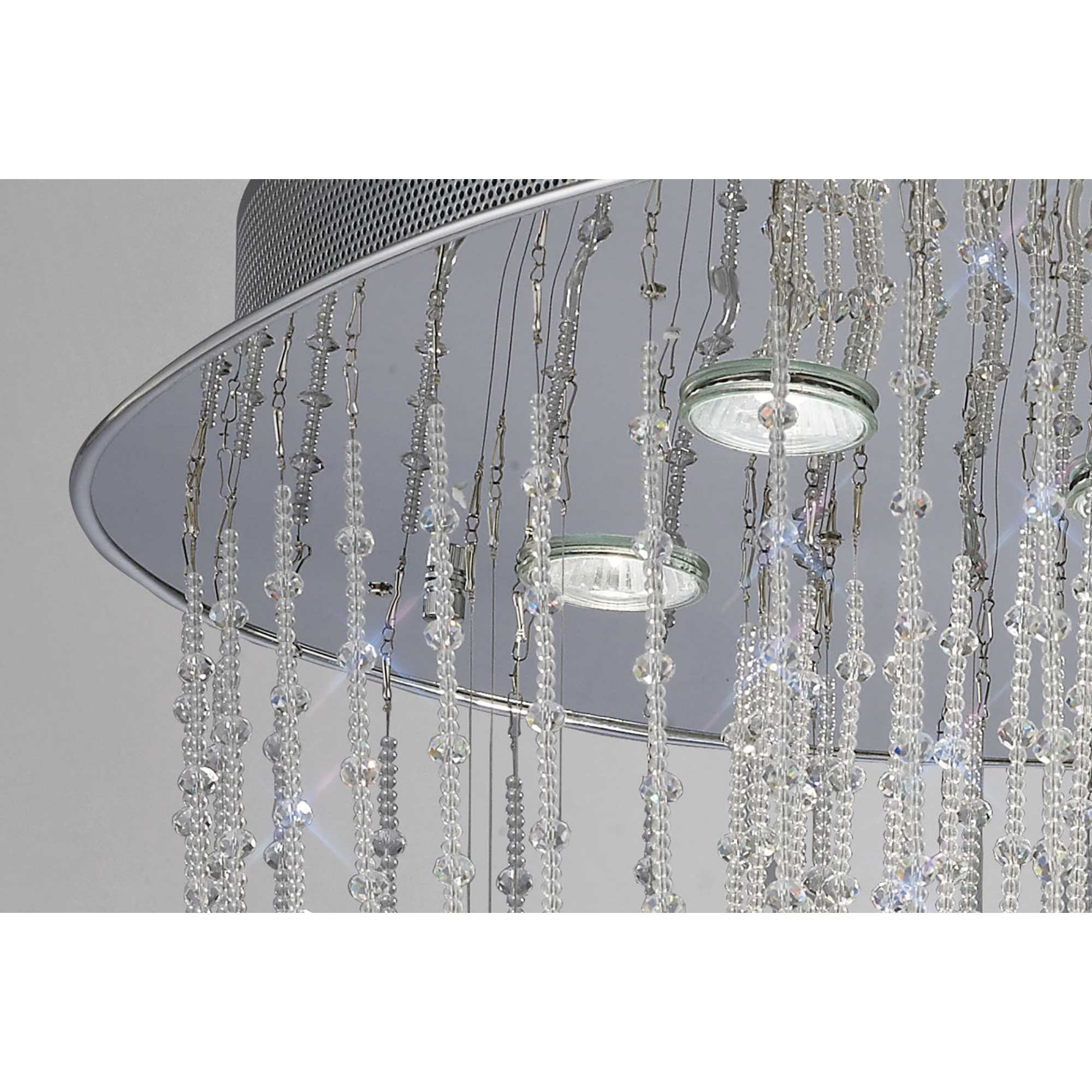 Diyas IL31392 Camilla Ceiling Oval 10 Light Polished Chrome/Crystal