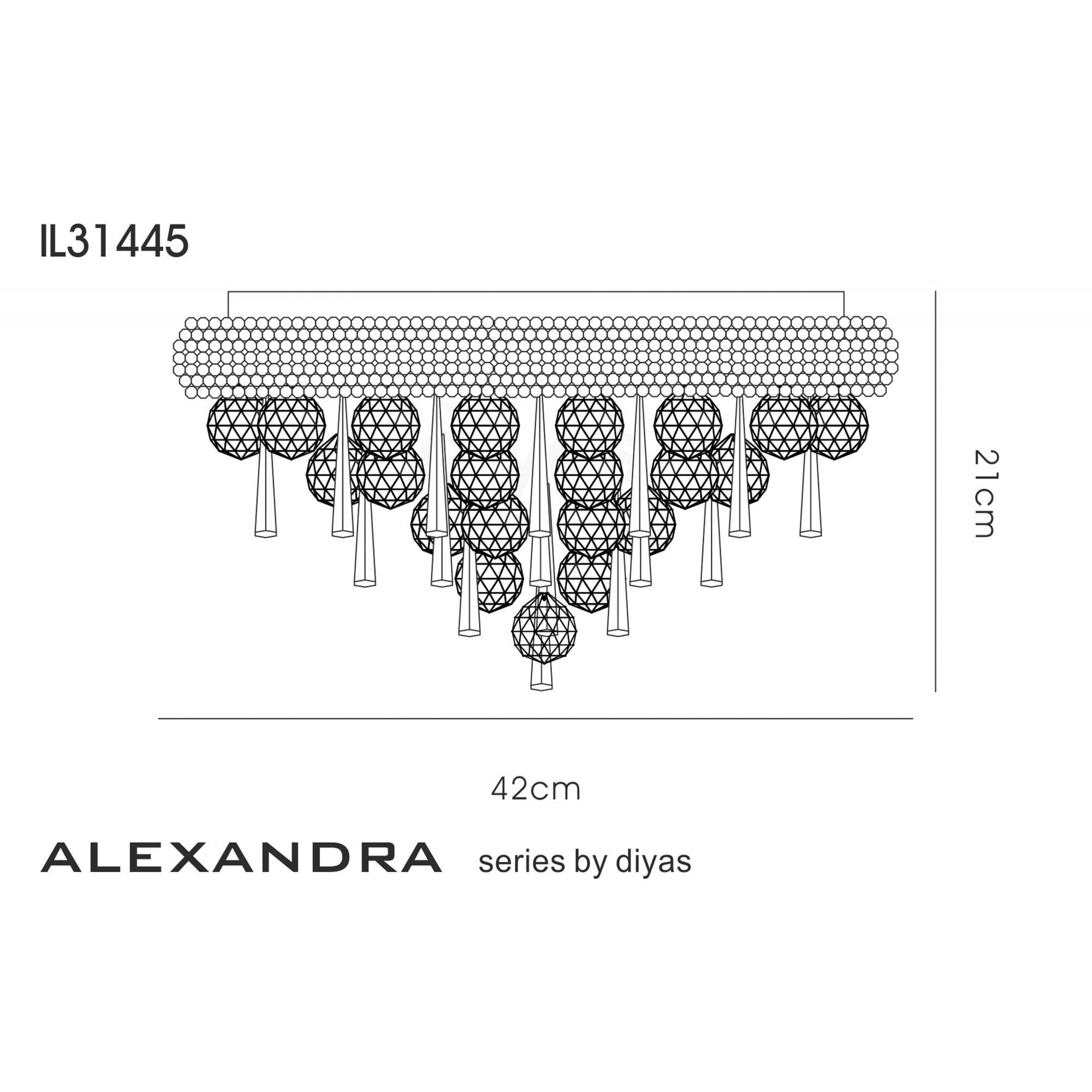 Diyas Alexandra 6 Light Ceiling Light - Polished Chrome & Crystal