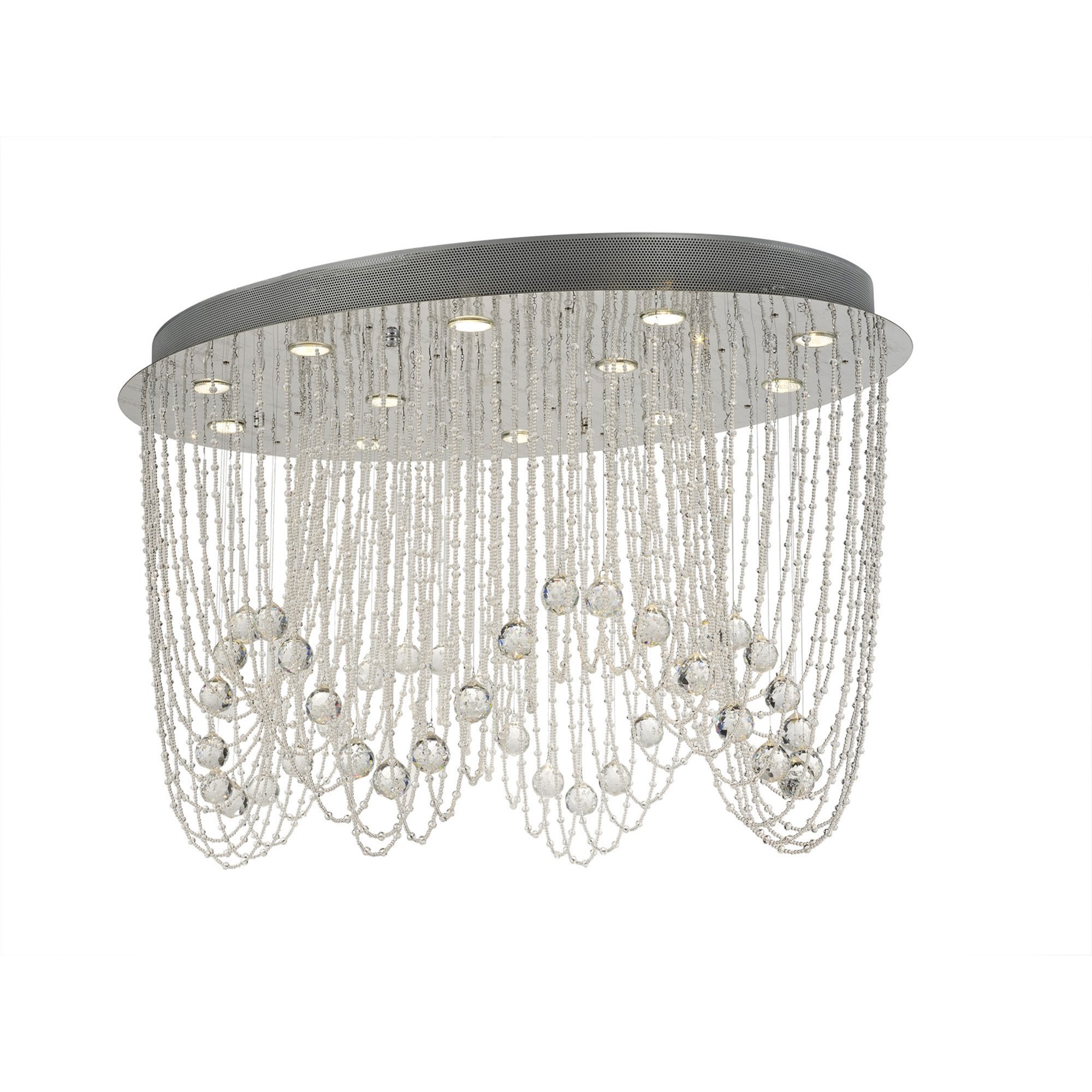 Diyas IL31393 Camilla Ceiling Oval 12 Light Polished Chrome/Crystal