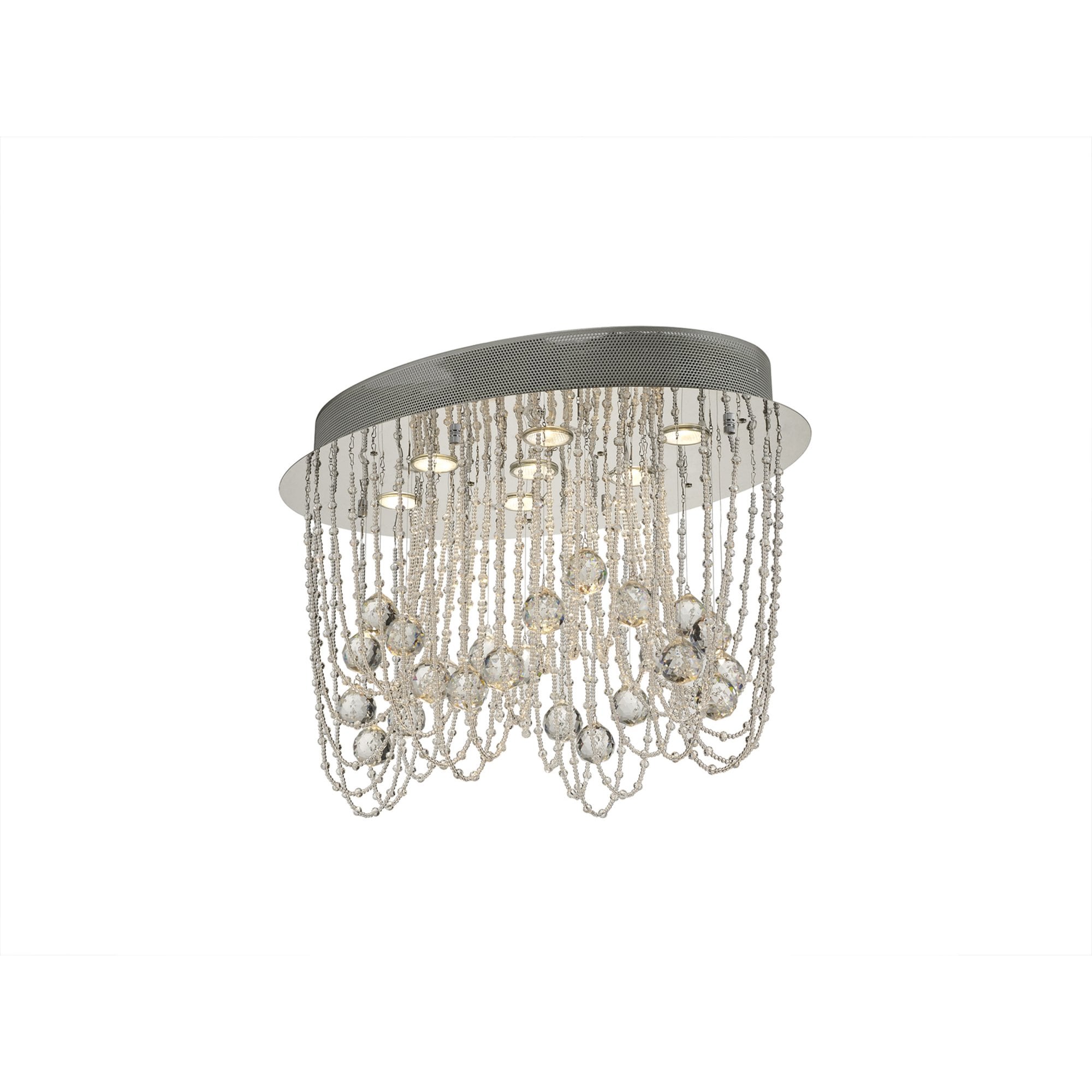 Diyas IL31391 Camilla Ceiling Oval 7 Light Polished Chrome/Crystal