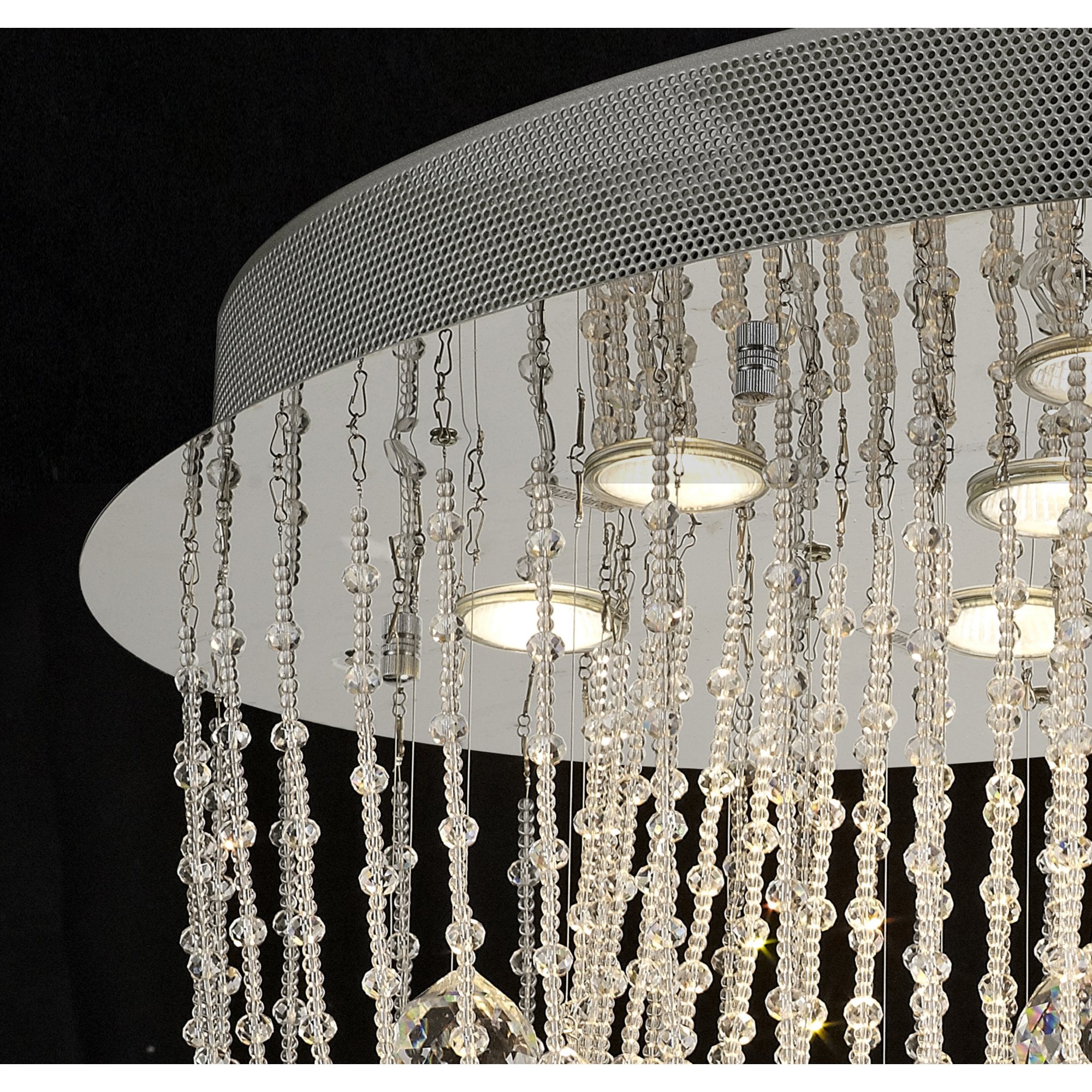 Diyas IL31391 Camilla Ceiling Oval 7 Light Polished Chrome/Crystal