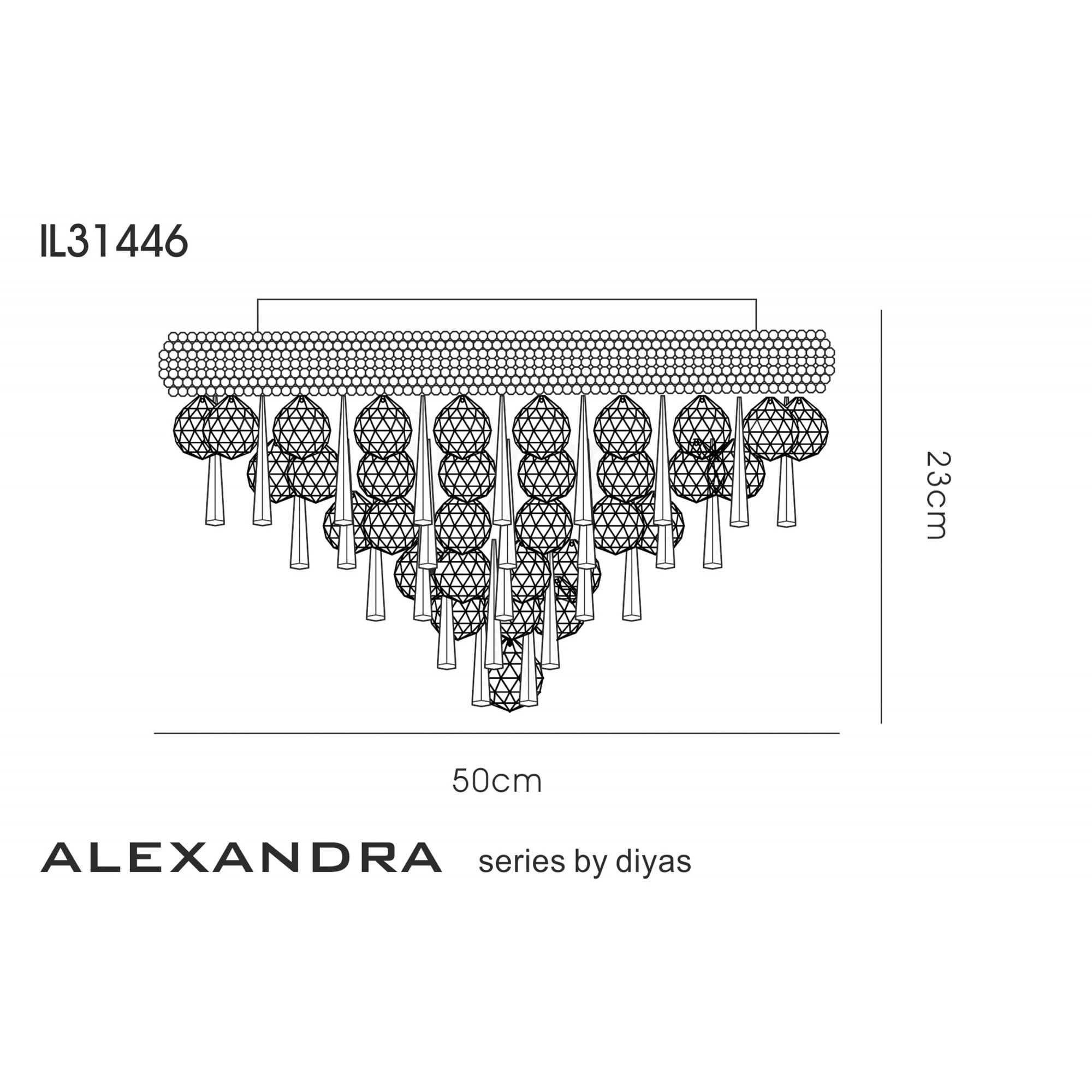 Diyas Alexandra 7 Light Ceiling Light - Polished Chrome & Crystal