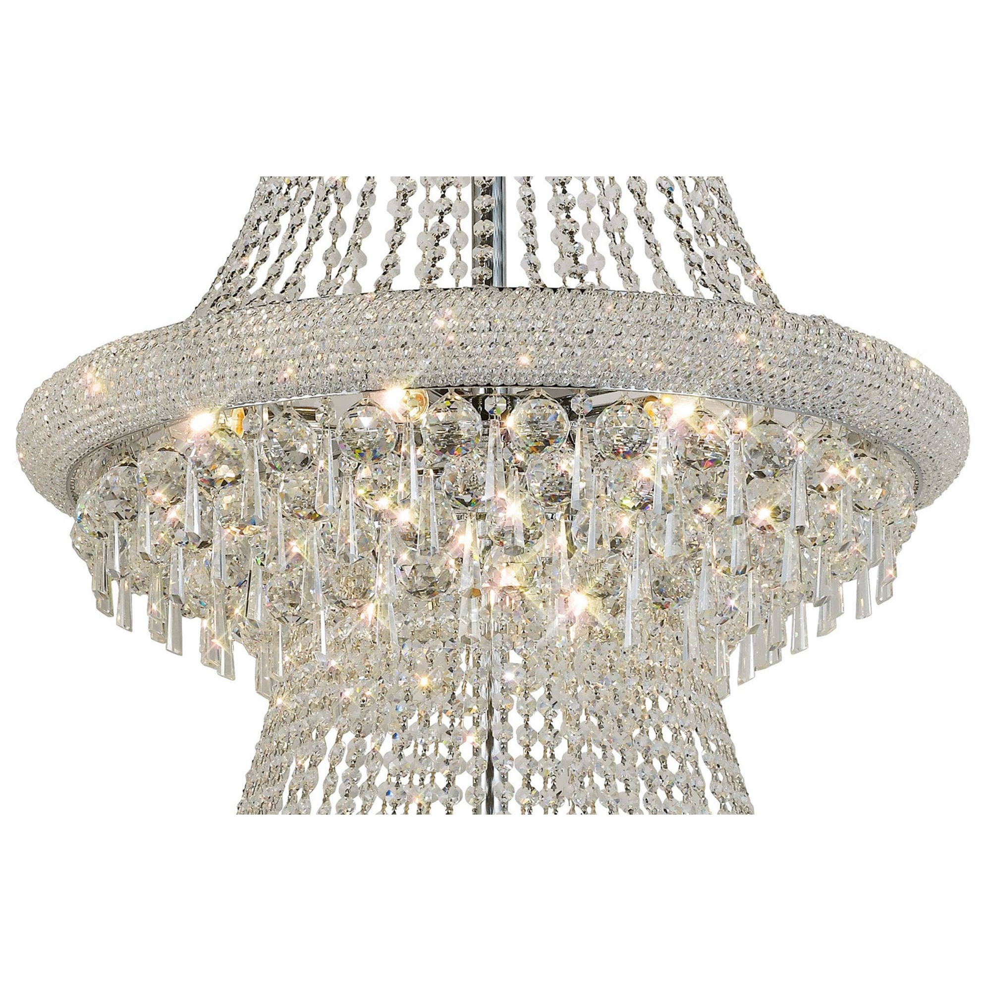 Diyas Alexandra 3 Tier 37 Light Pendant - Polished Chrome & Crystal