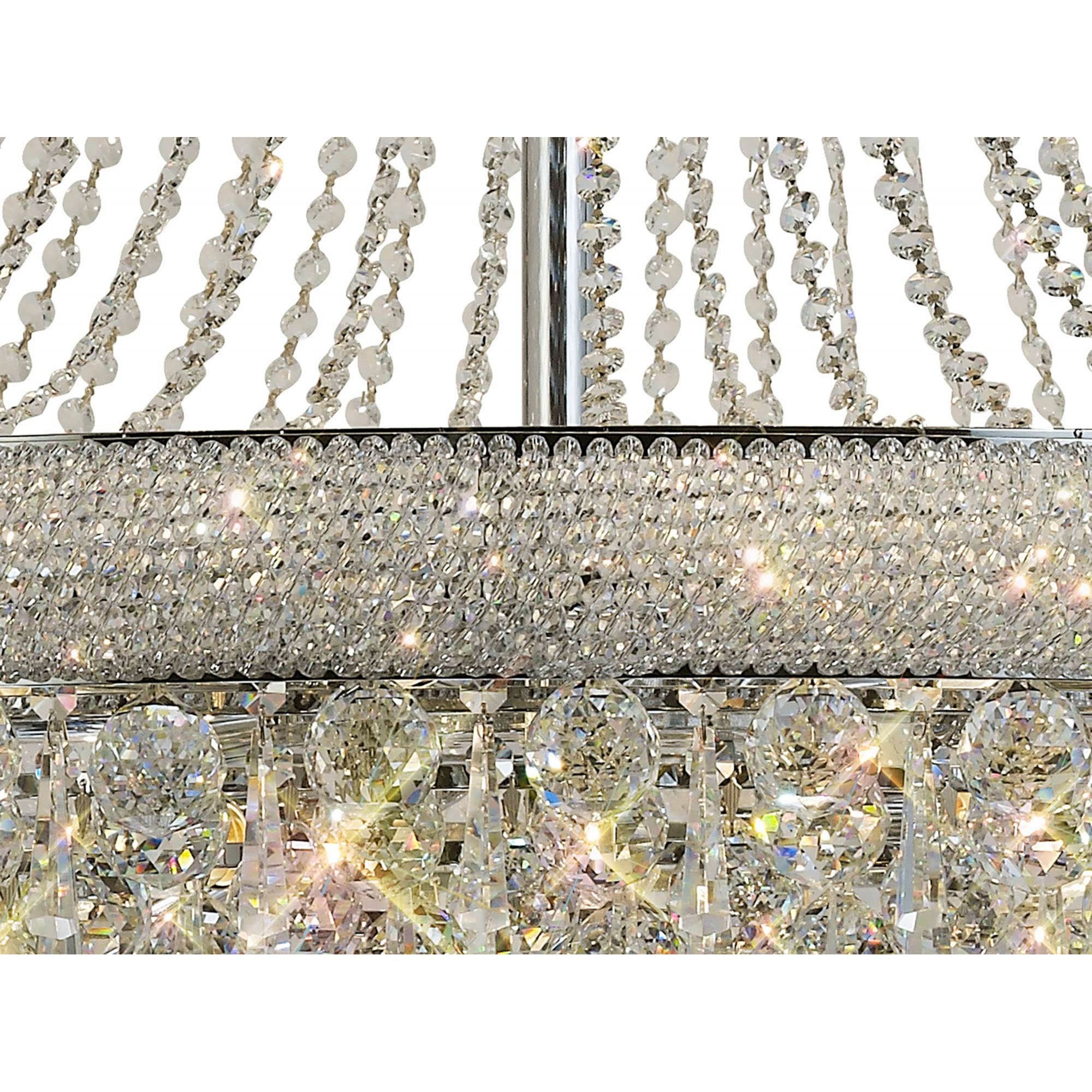 Diyas Alexandra 3 Tier 37 Light Pendant - Polished Chrome & Crystal