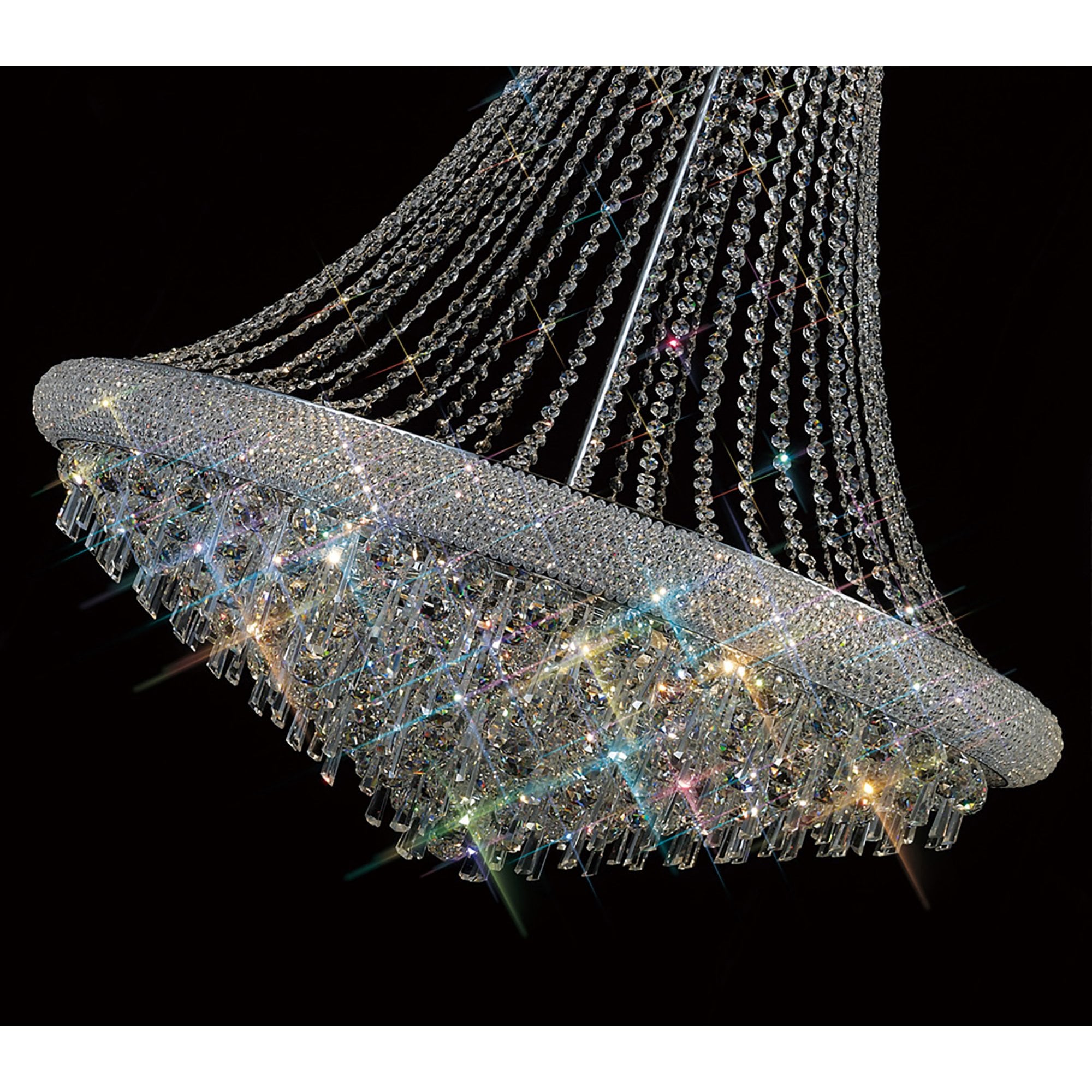 Diyas Alexandra 3 Tier 29 Light Pendant - Polished Chrome & Crystal