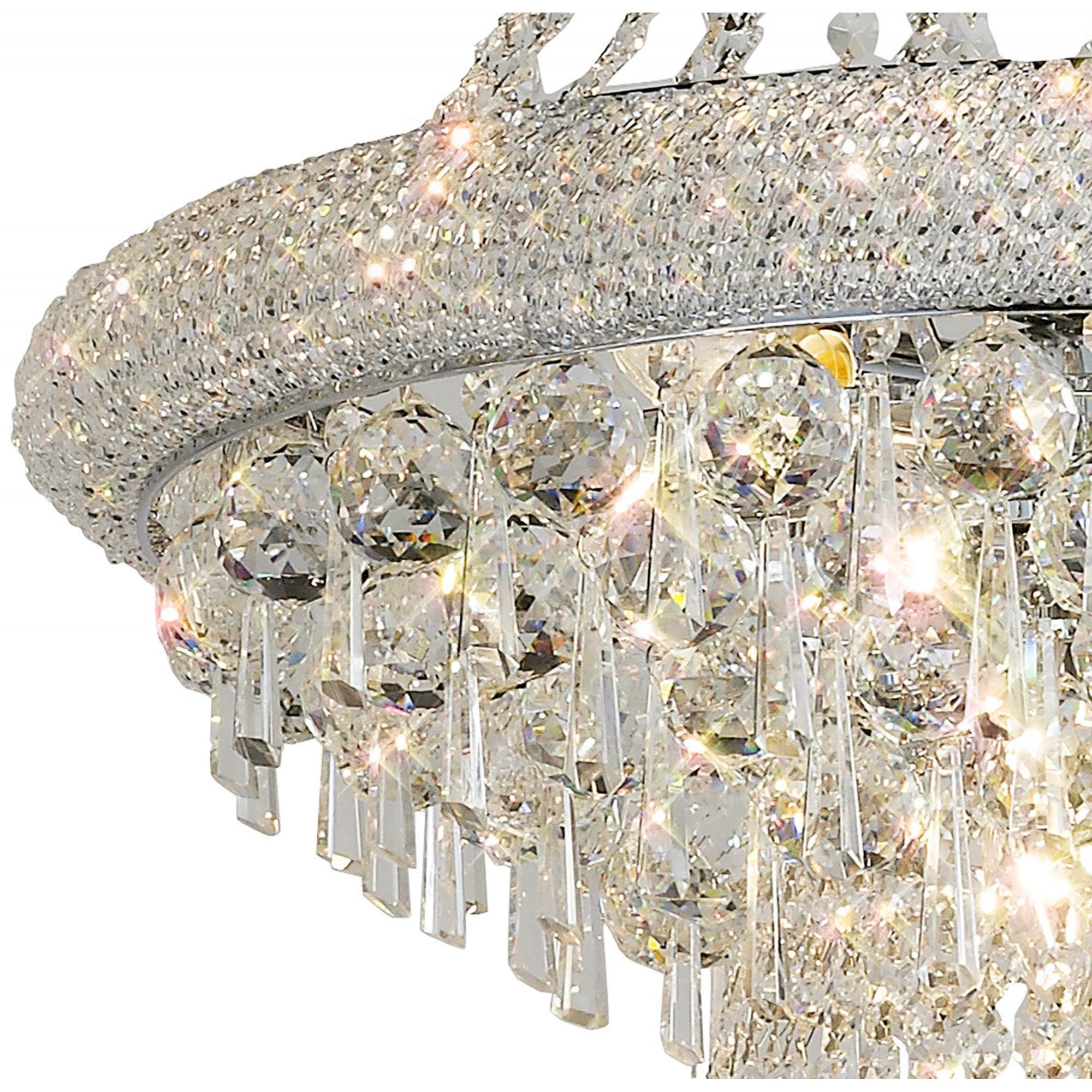 Diyas Alexandra 3 Tier 29 Light Pendant - Polished Chrome & Crystal
