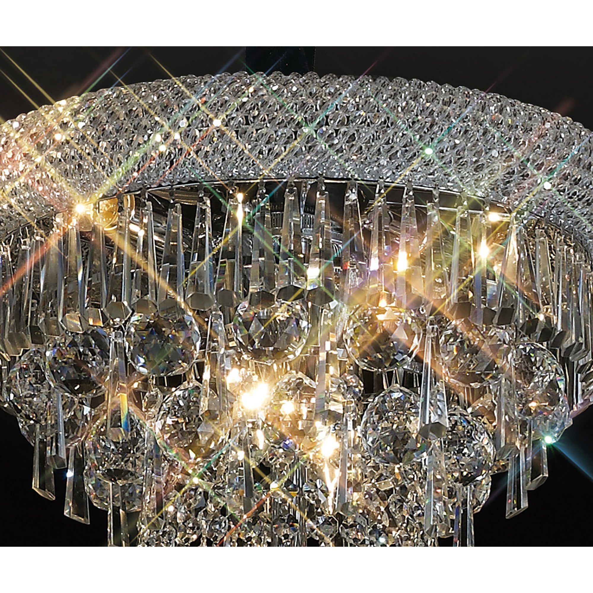 Diyas Alexandra 3 Tier 29 Light Pendant - Polished Chrome & Crystal