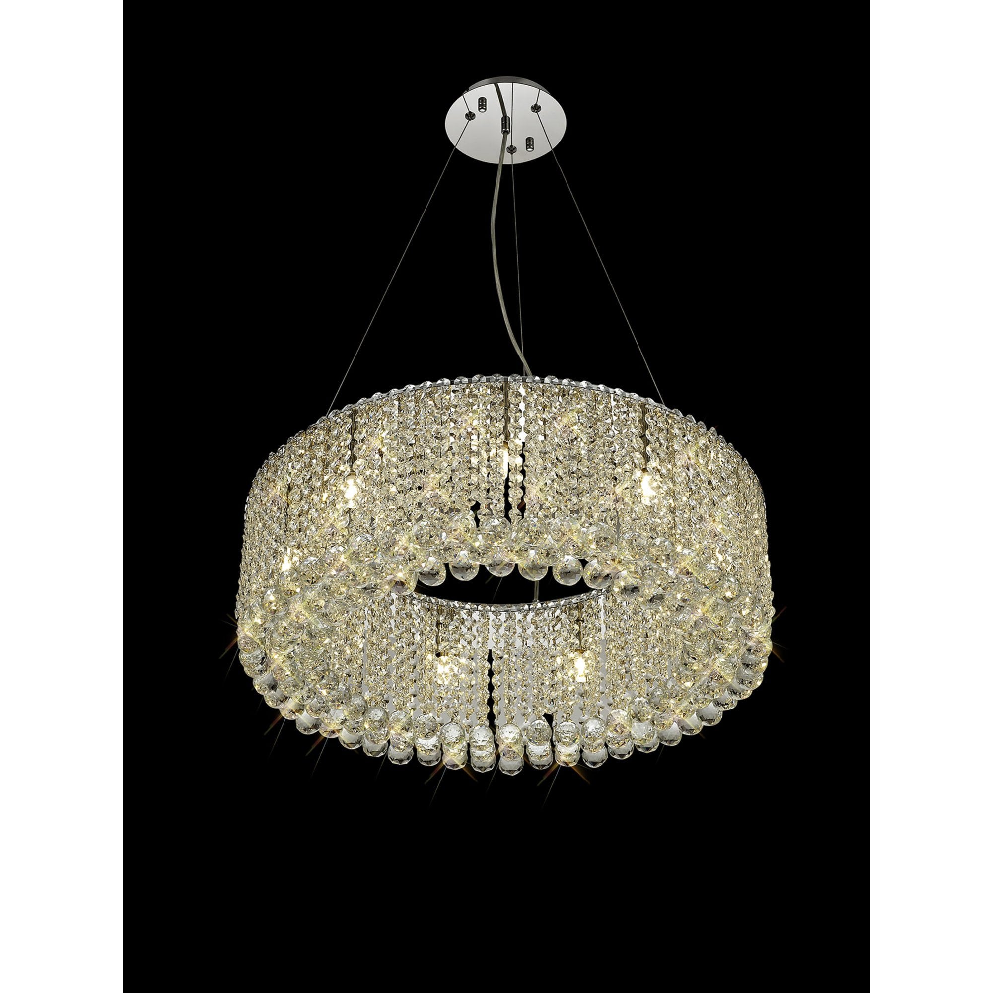 Diyas Empire 60cm Round Pendant Chandelier - Polished Chrome/Crystal