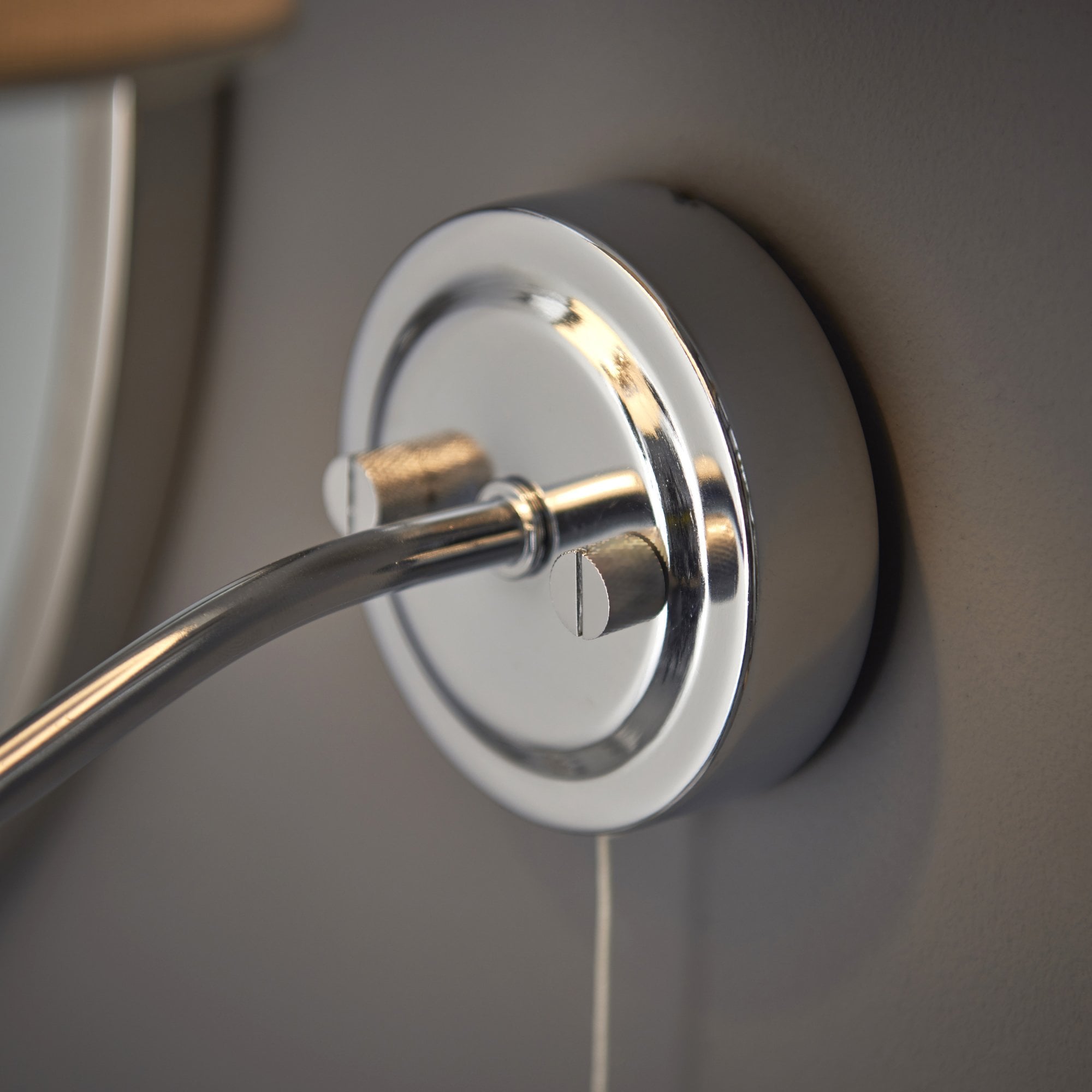 Endon Conway Single Light Wall - Chrome Plate & Ivory Fabric