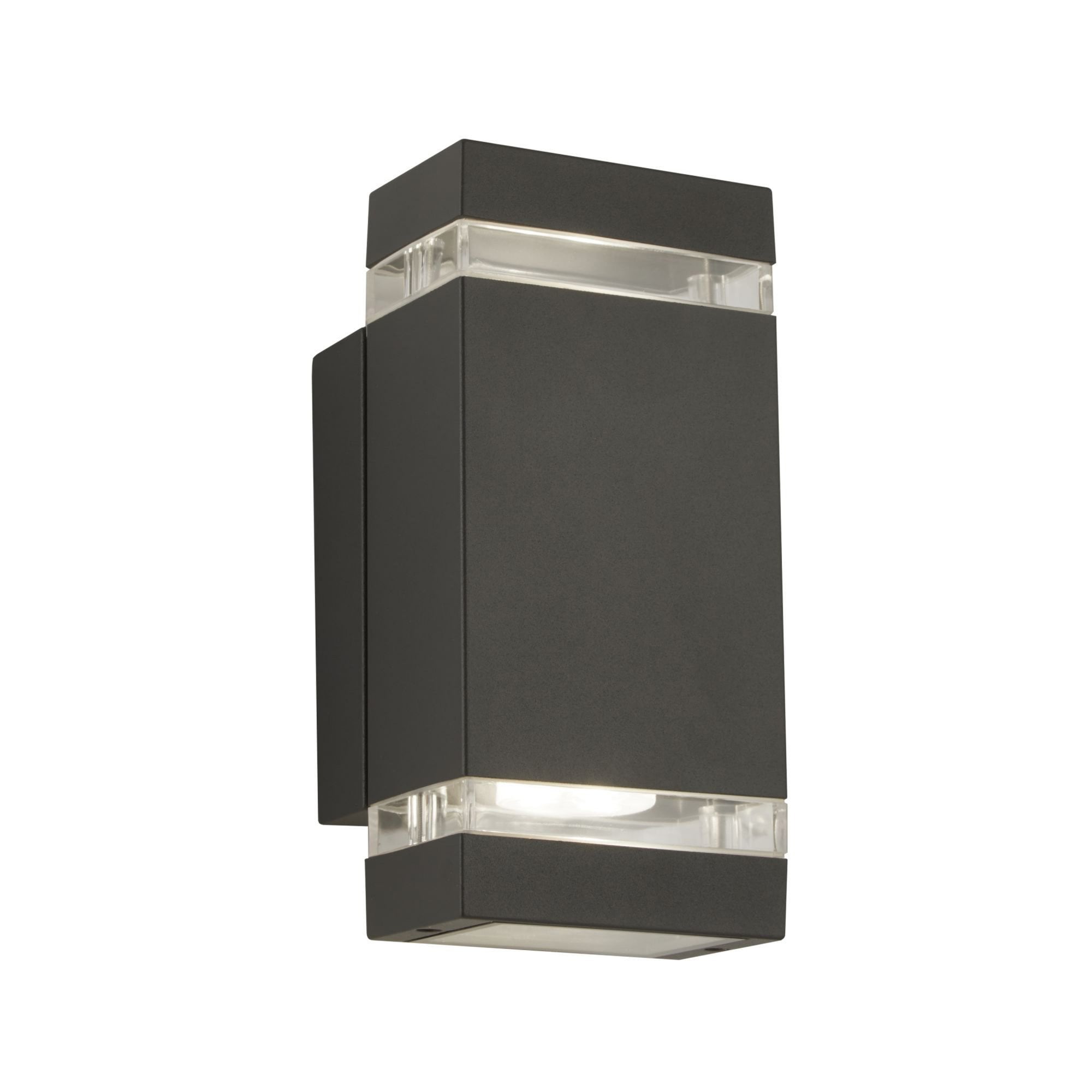 Searchlight Shelley LED Outdoor Wall Light - Grey, Clear Diffuser - IP44