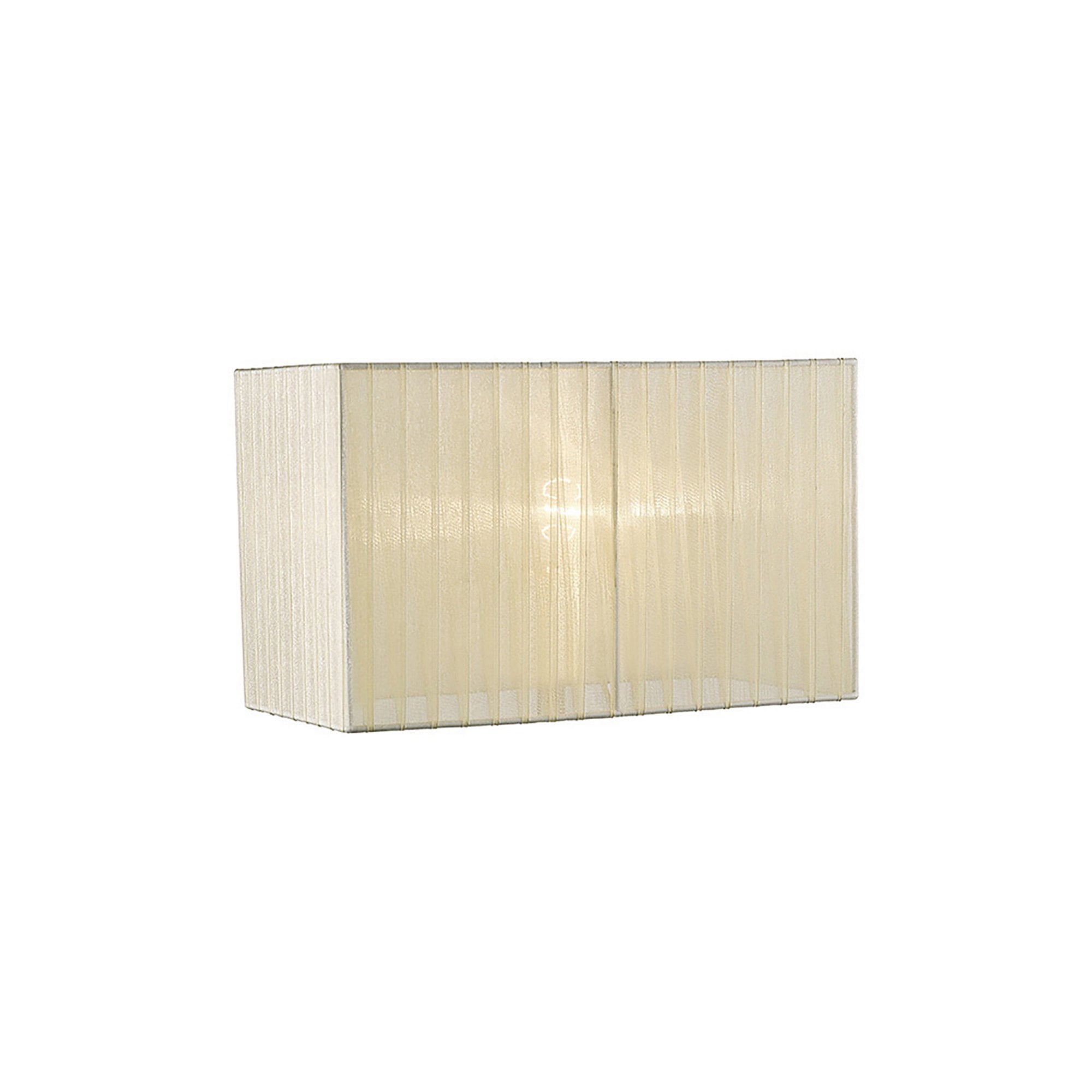 Diyas ILS31532 Florence Rectangle Organza Shade - 19cm, Cream, For Table Lamp - Shade Only