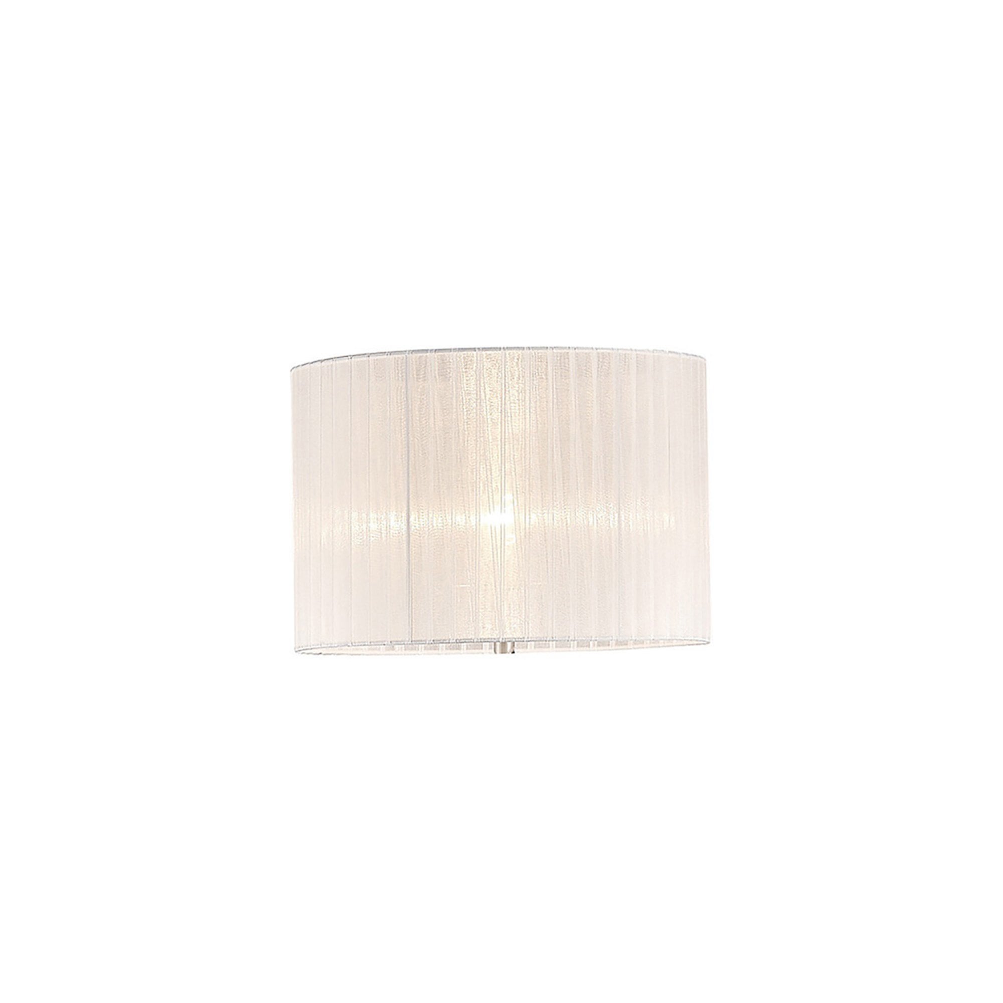Diyas ILS31535 Florence Round Organza Shade - White 38cm Suitable For Floor Lamp - Shade Only