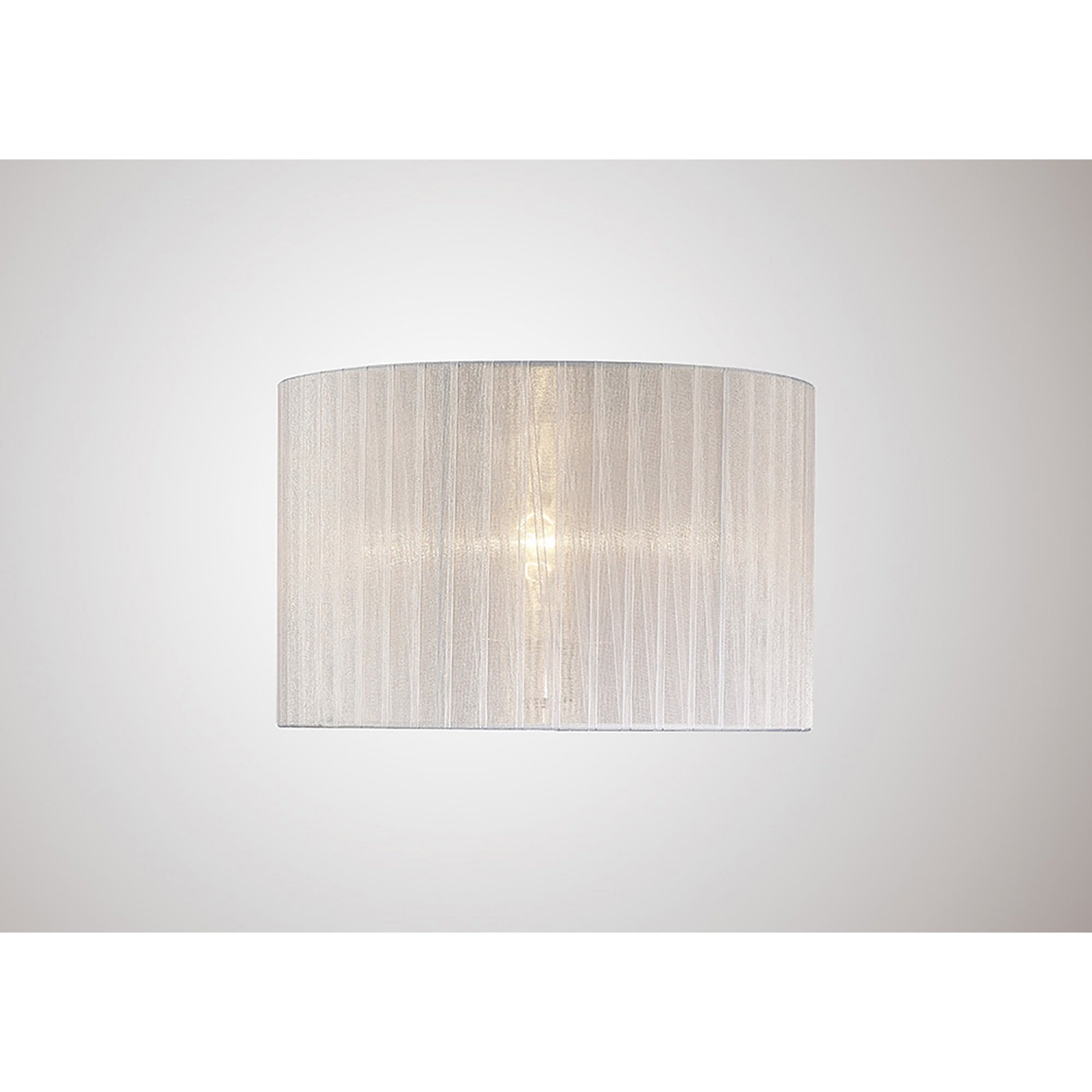 Diyas ILS31535 Florence Round Organza Shade - White 38cm Suitable For Floor Lamp - Shade Only