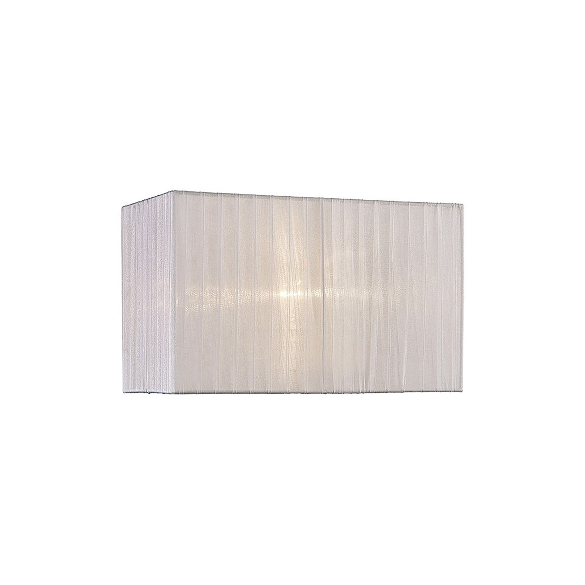 Diyas ILS31536 Florence Rectangle Organza Shade - 19cm, White, For Table Lamp - Shade Only