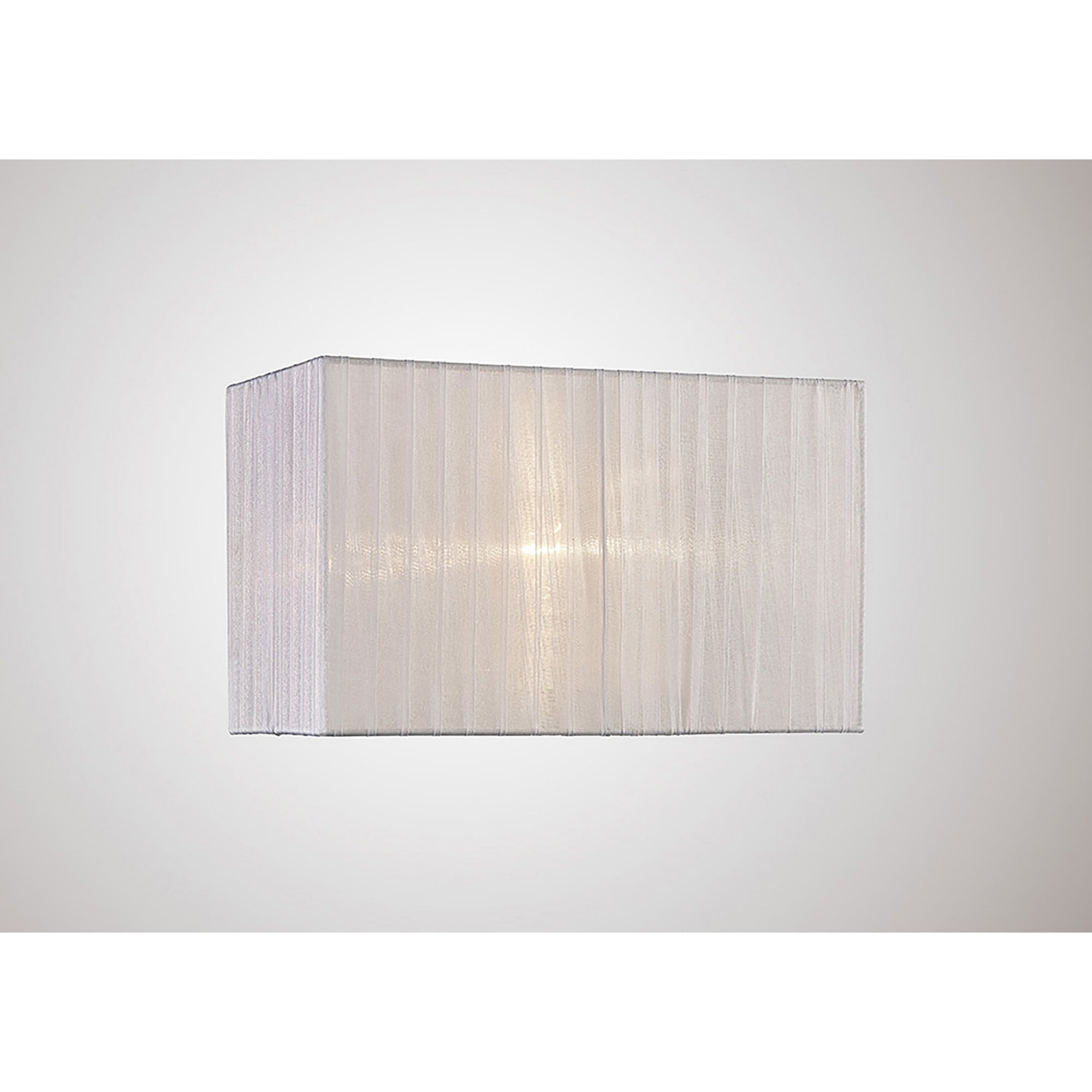 Diyas ILS31536 Florence Rectangle Organza Shade - 19cm, White, For Table Lamp - Shade Only