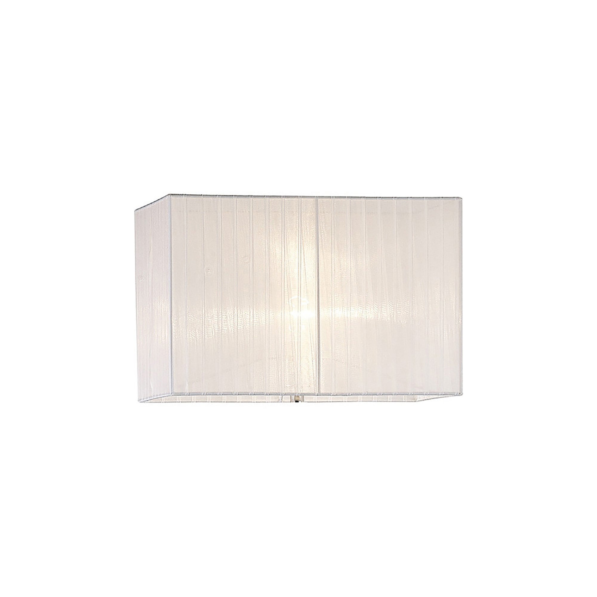Diyas ILS31537 Florence Rectangle Organza Shade - 21cm, White, For Floor Lamp - Shade Only