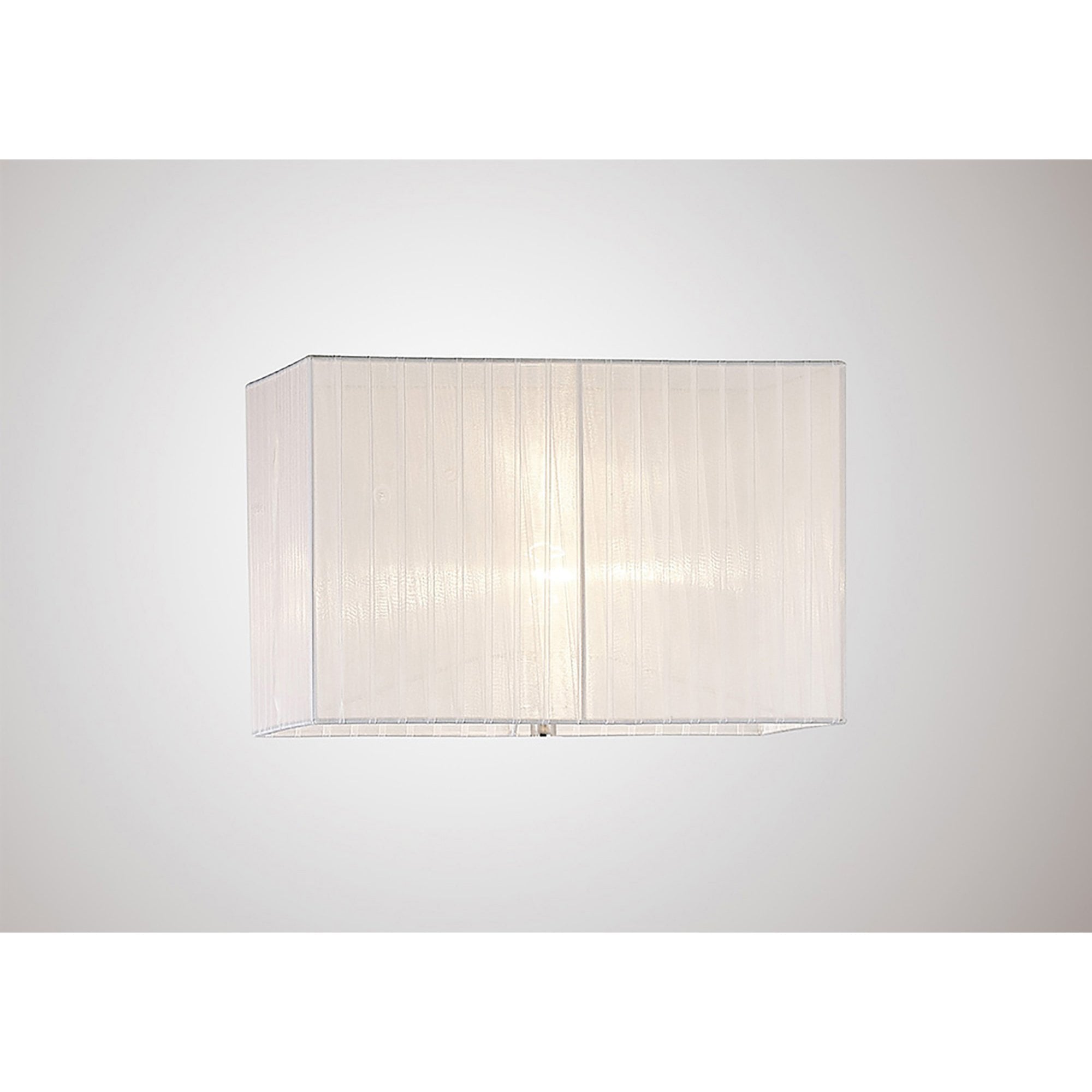 Diyas ILS31537 Florence Rectangle Organza Shade - 21cm, White, For Floor Lamp - Shade Only