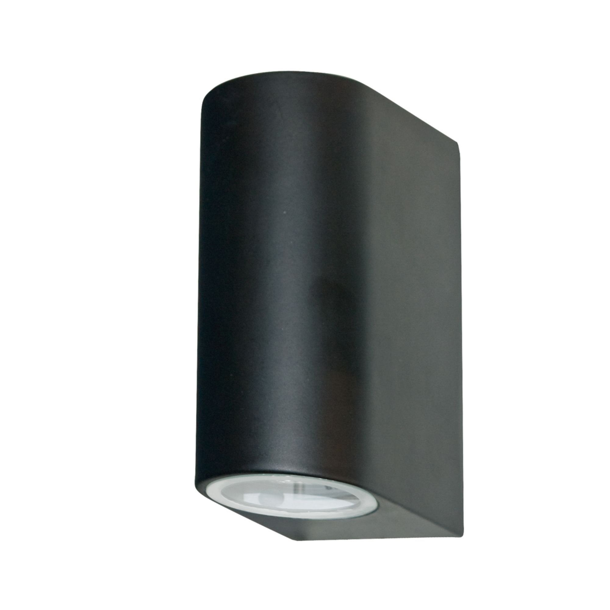 Searchlight Eaton Outdoor 2 Light Wall Light - Black & Glass - IP44