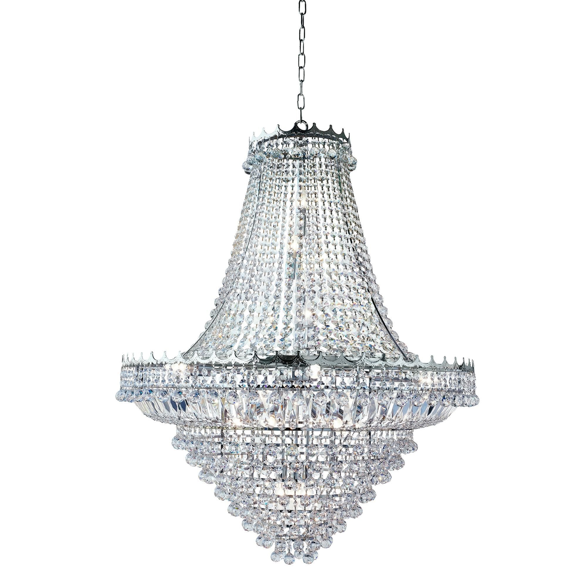 Searchlight Villas 19 Light Chandelier - Chrome Metal & Crystal