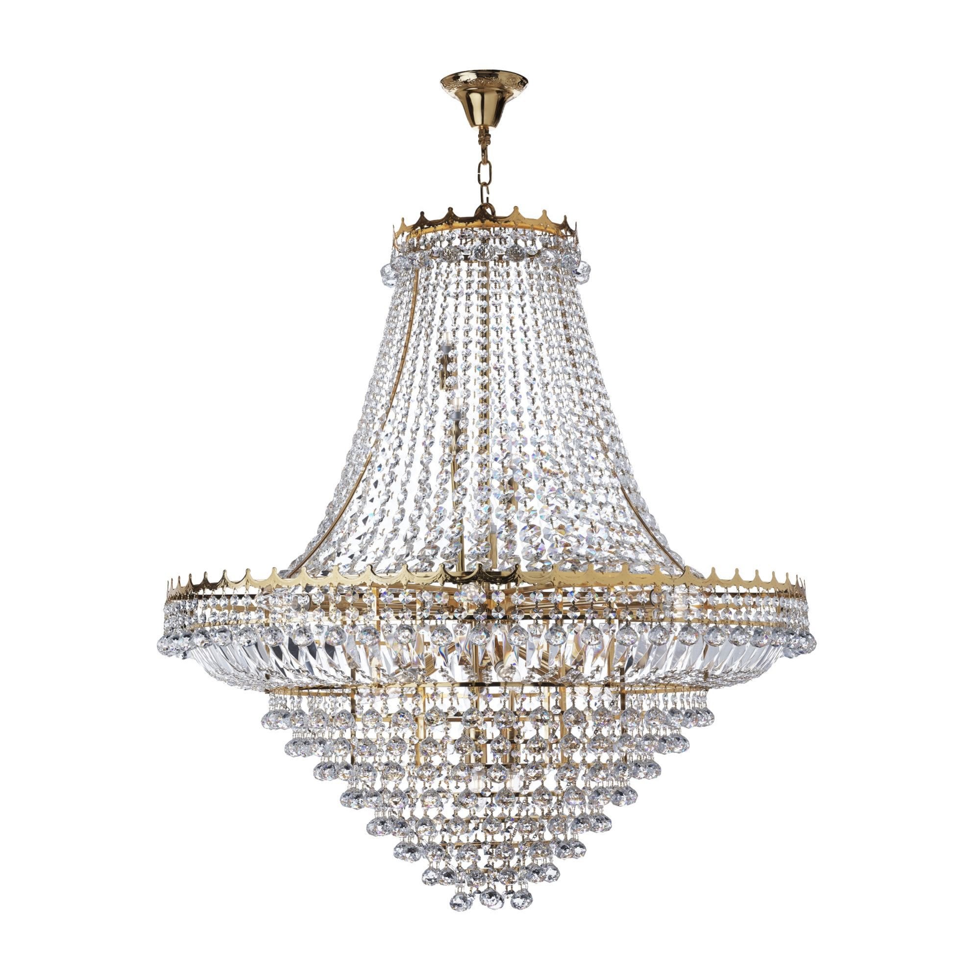 Searchlight Villas 19 Light Chandelier - Gold Metal & Crystal