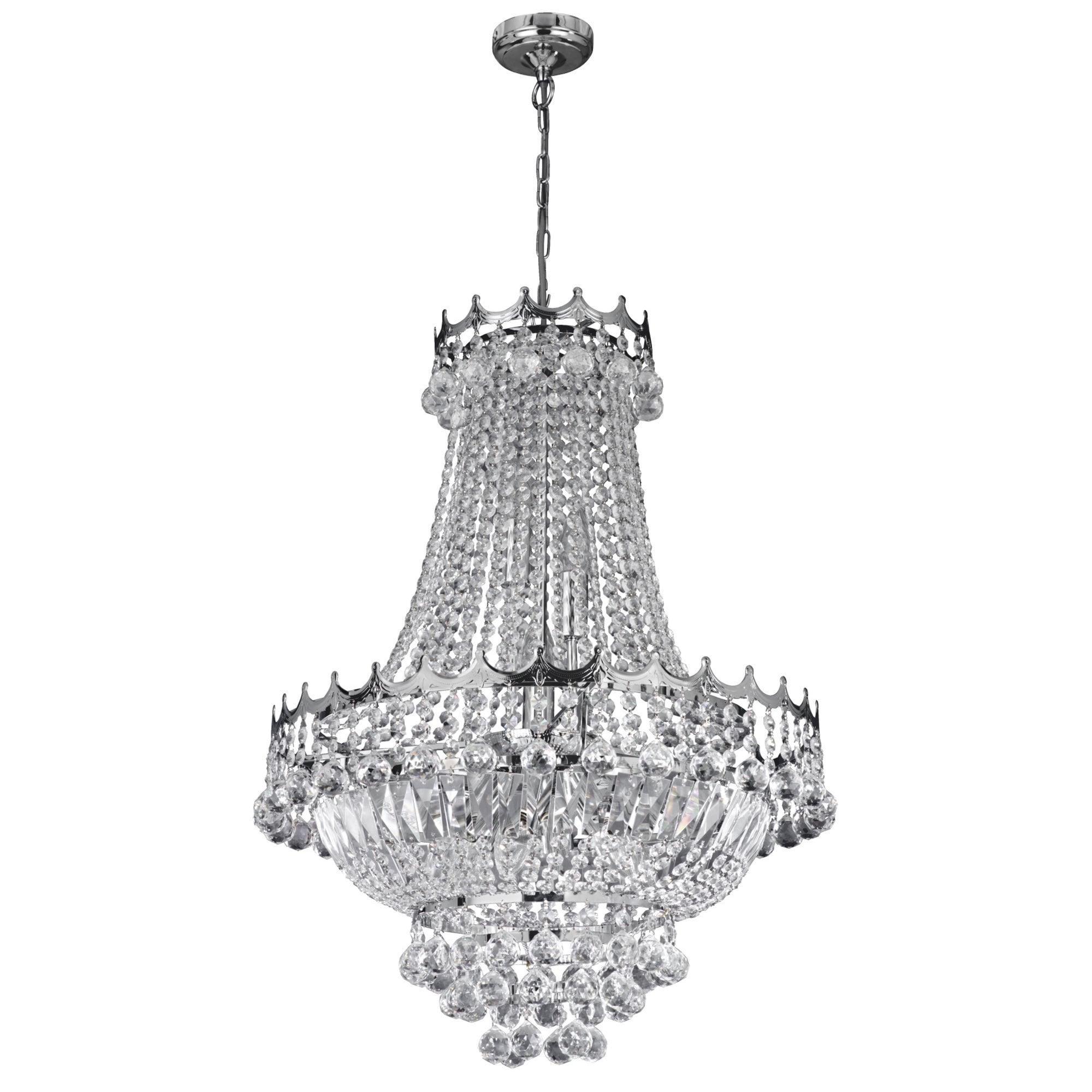 Searchlight Villas 9 Light Chandelier - Chrome Frame & Crystal