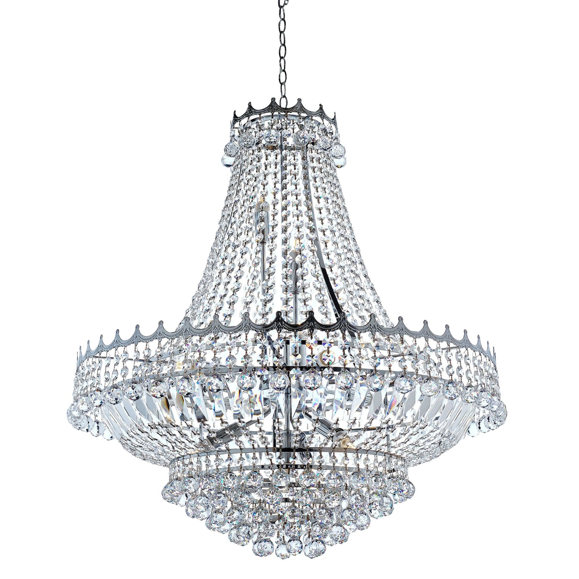 Searchlight Villas 13 Light Chandelier - Chrome Metal & Crystal