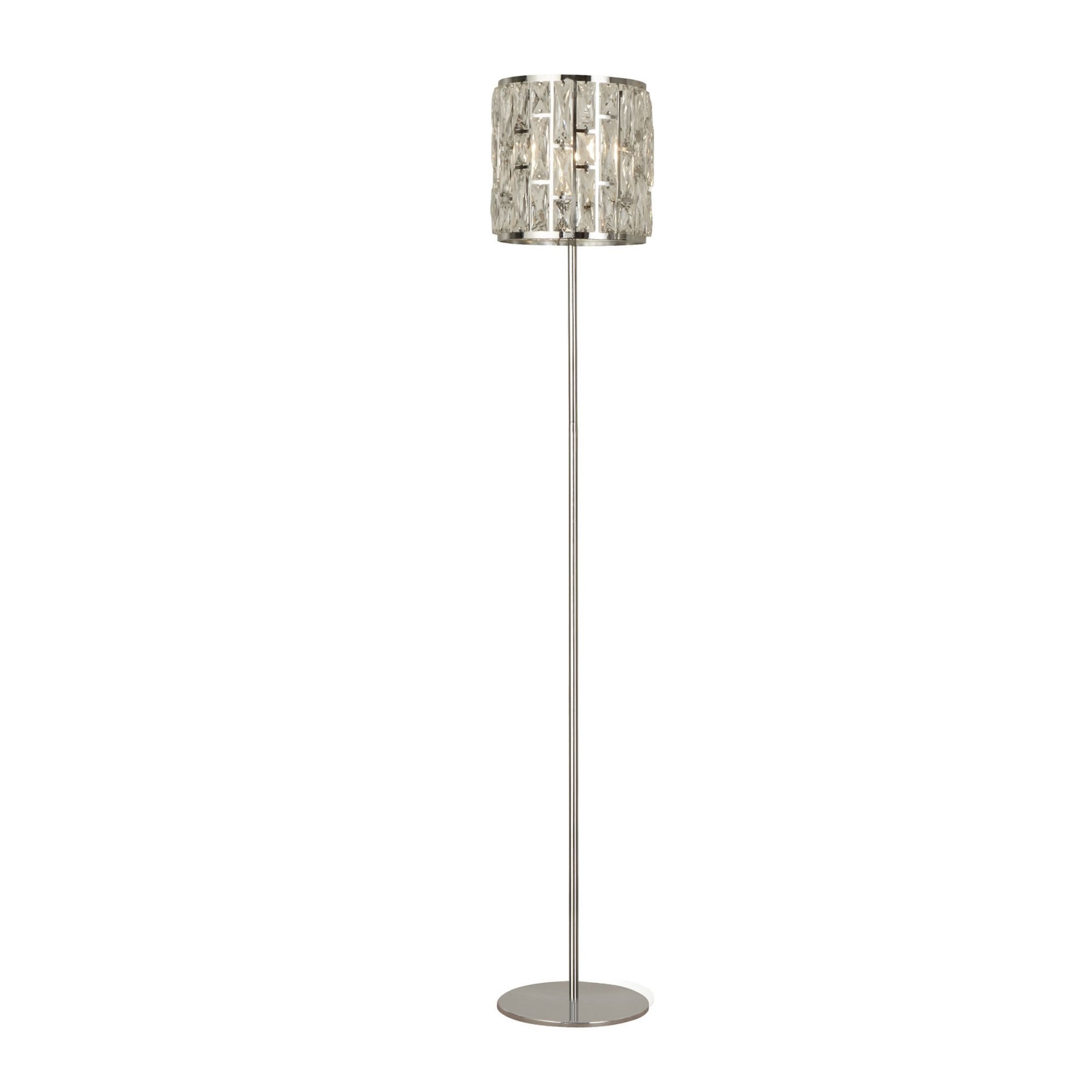 Searchlight Becket Floor Lamp - Chrome & Crystal Glass