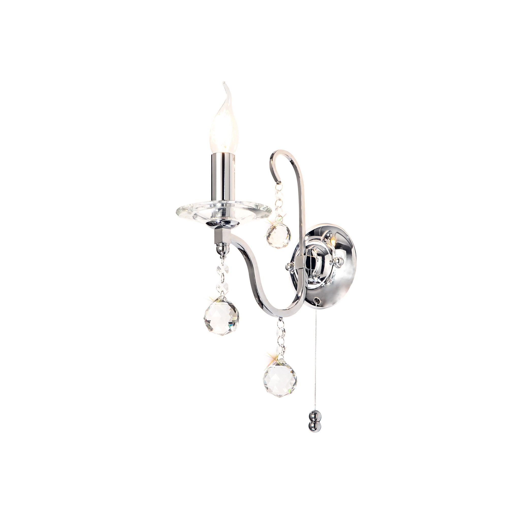 Diyas IL30111 Bianco Wall Light Switched 1 Light Polished Chrome/Crystal