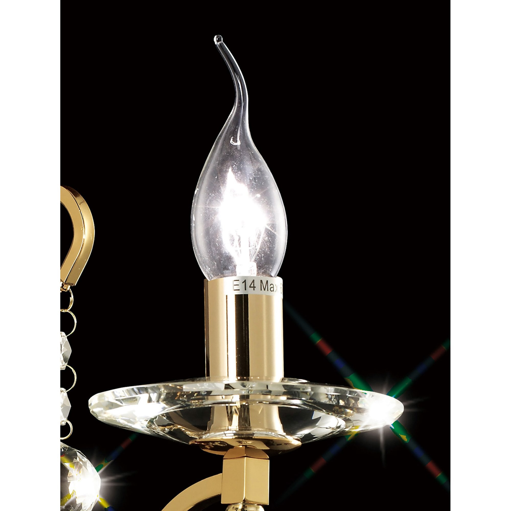 Diyas IL30211 Bianco Wall Light Switched 1 Light French Gold/Crystal