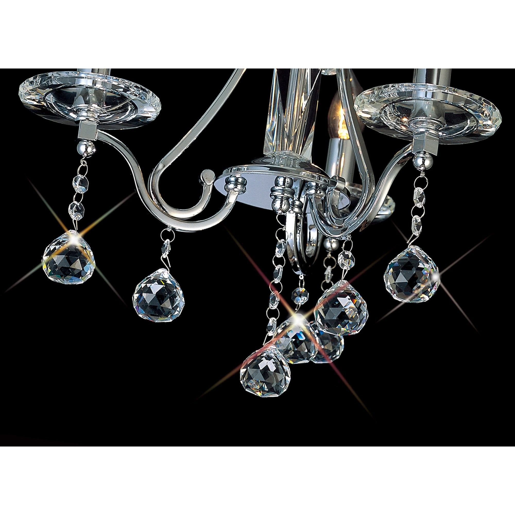 Diyas IL30113 Bianco Ceiling 3 Light Polished Chrome/Crystal