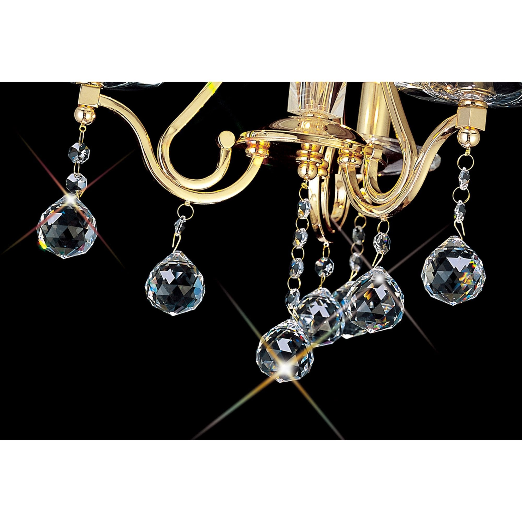 Diyas IL30213 Bianco Ceiling 3 Light French Gold/Crystal