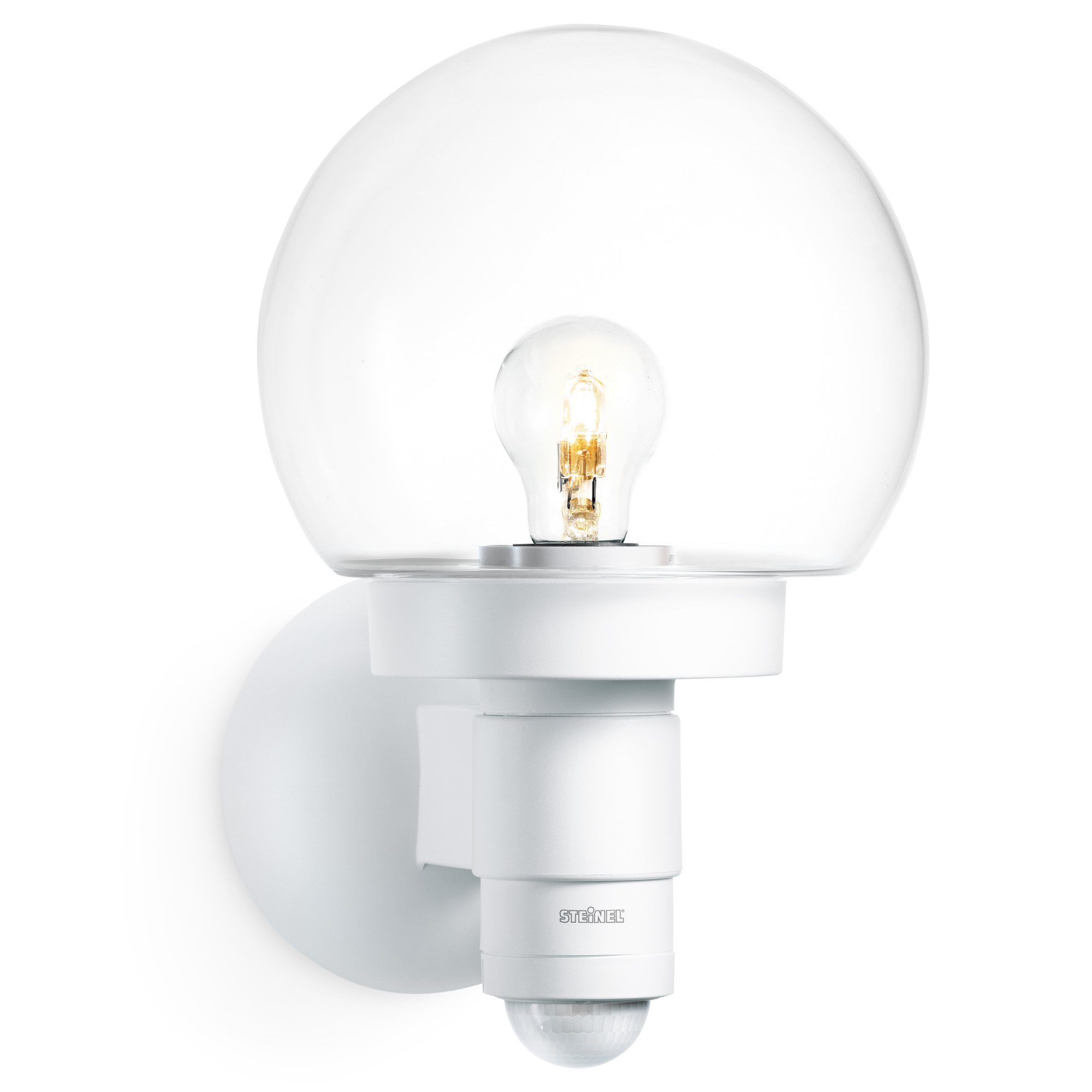 Steinel L 115 S Classic Globe Wall light with 240 degree PIR - White