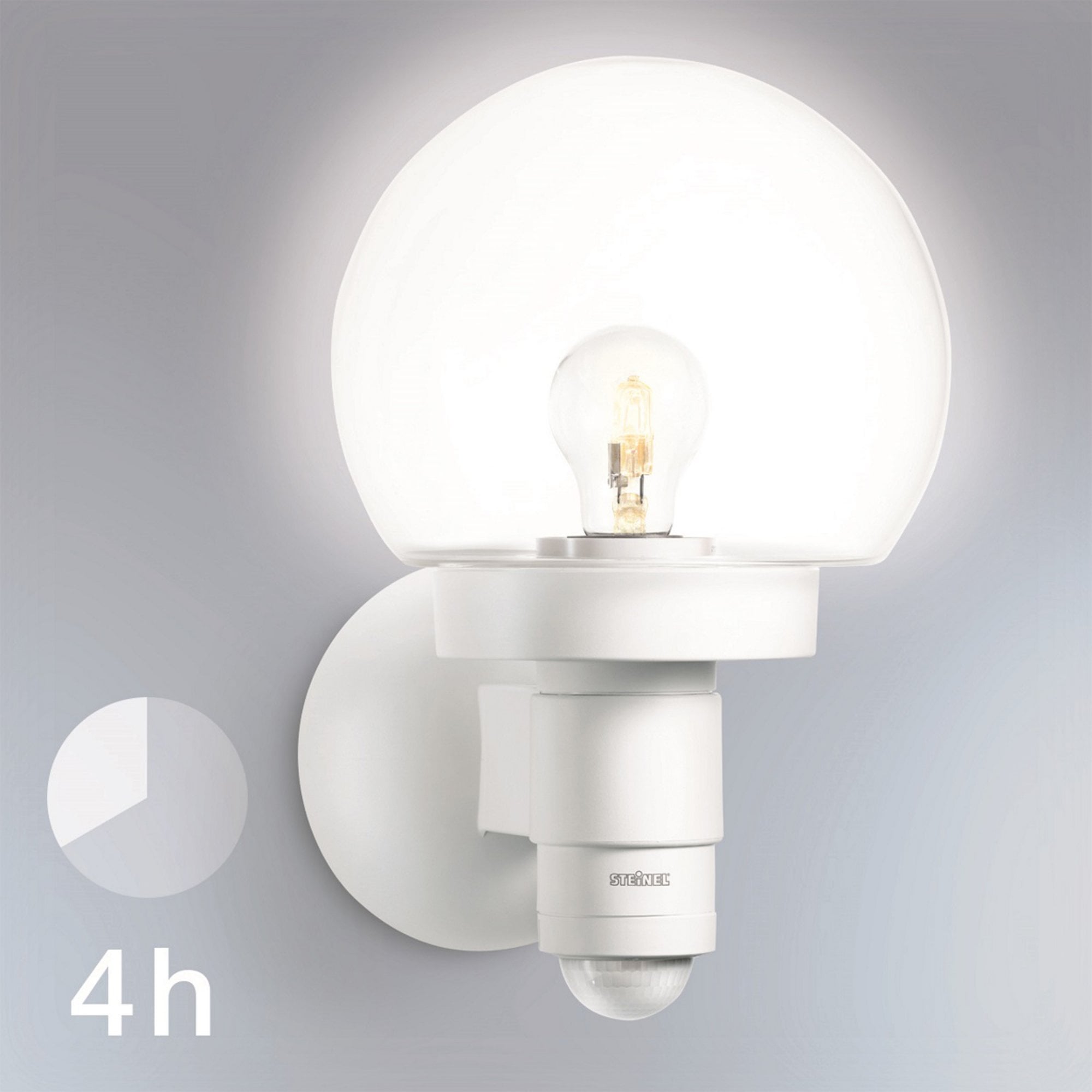 Steinel L 115 S Classic Globe Wall light with 240 degree PIR - White