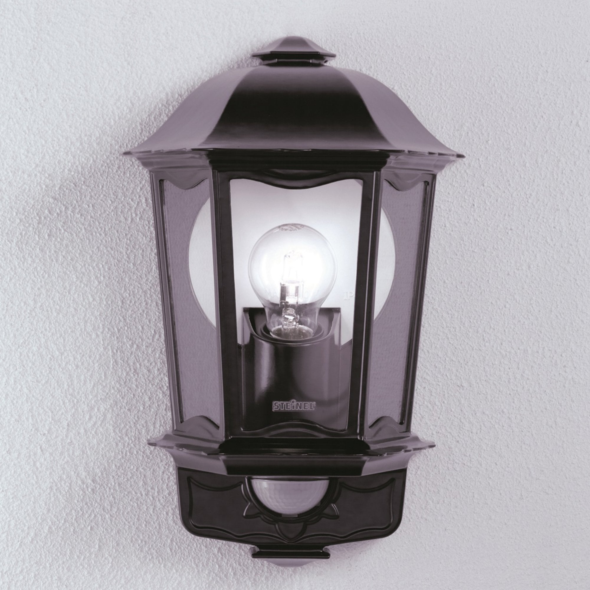 Steinel L190 S Classic Lantern Wall light with 180 degree PIR - Black