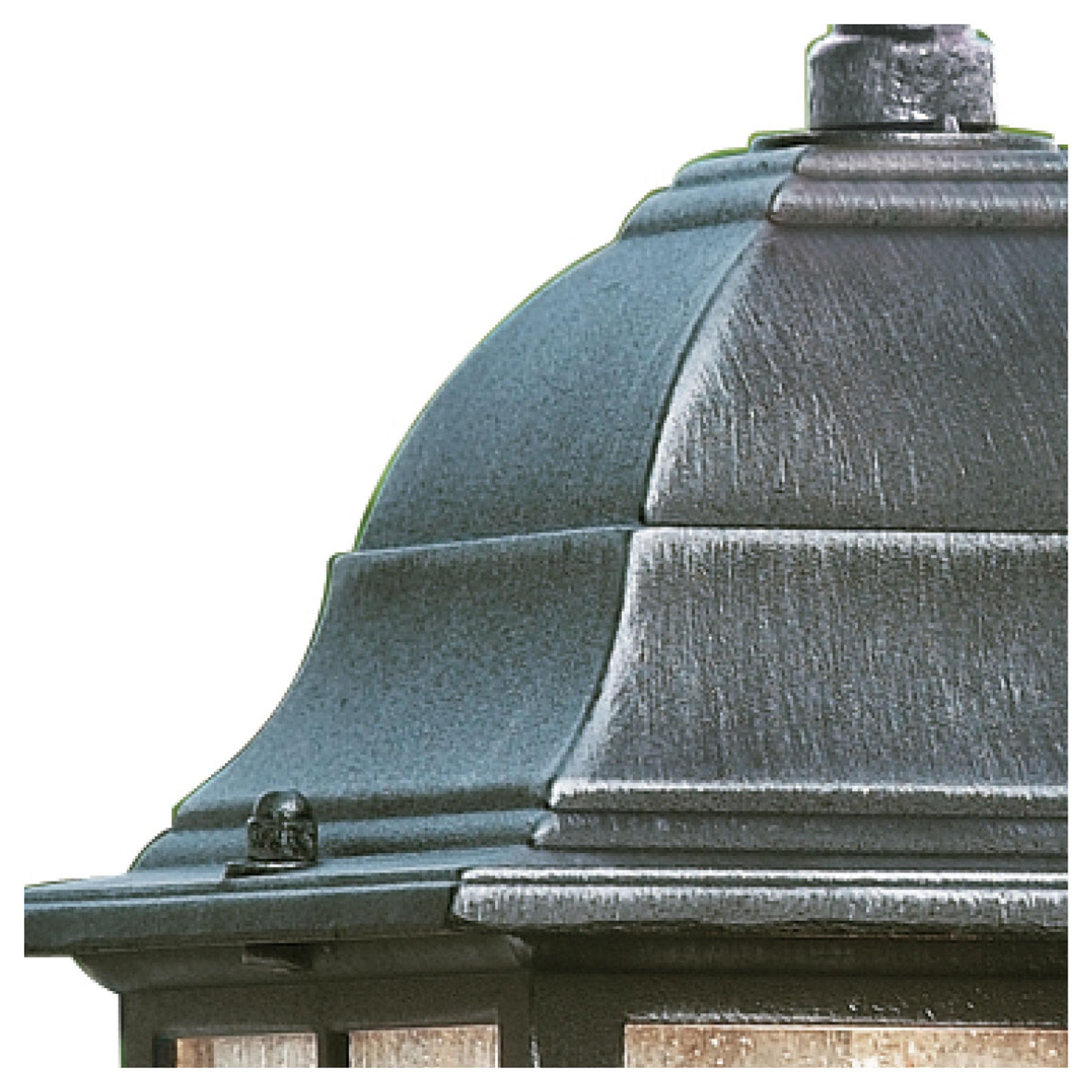 Searchlight Garnett Outdoor Pendant - Black Silver & Leaded Glass