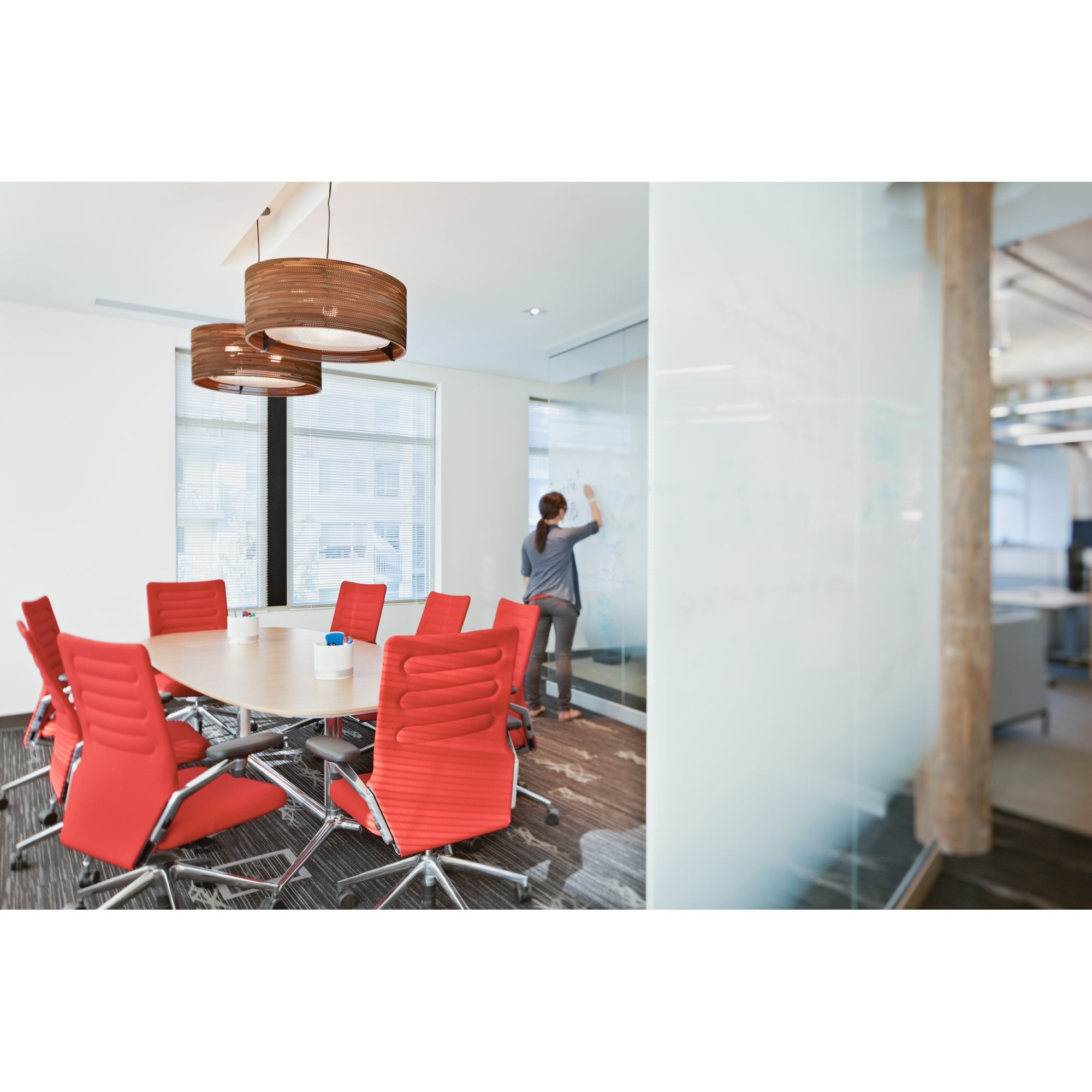 Graypants Scraplights Drum 24 Pendant with Glass Diffuser - Natural - 61cm Diameter