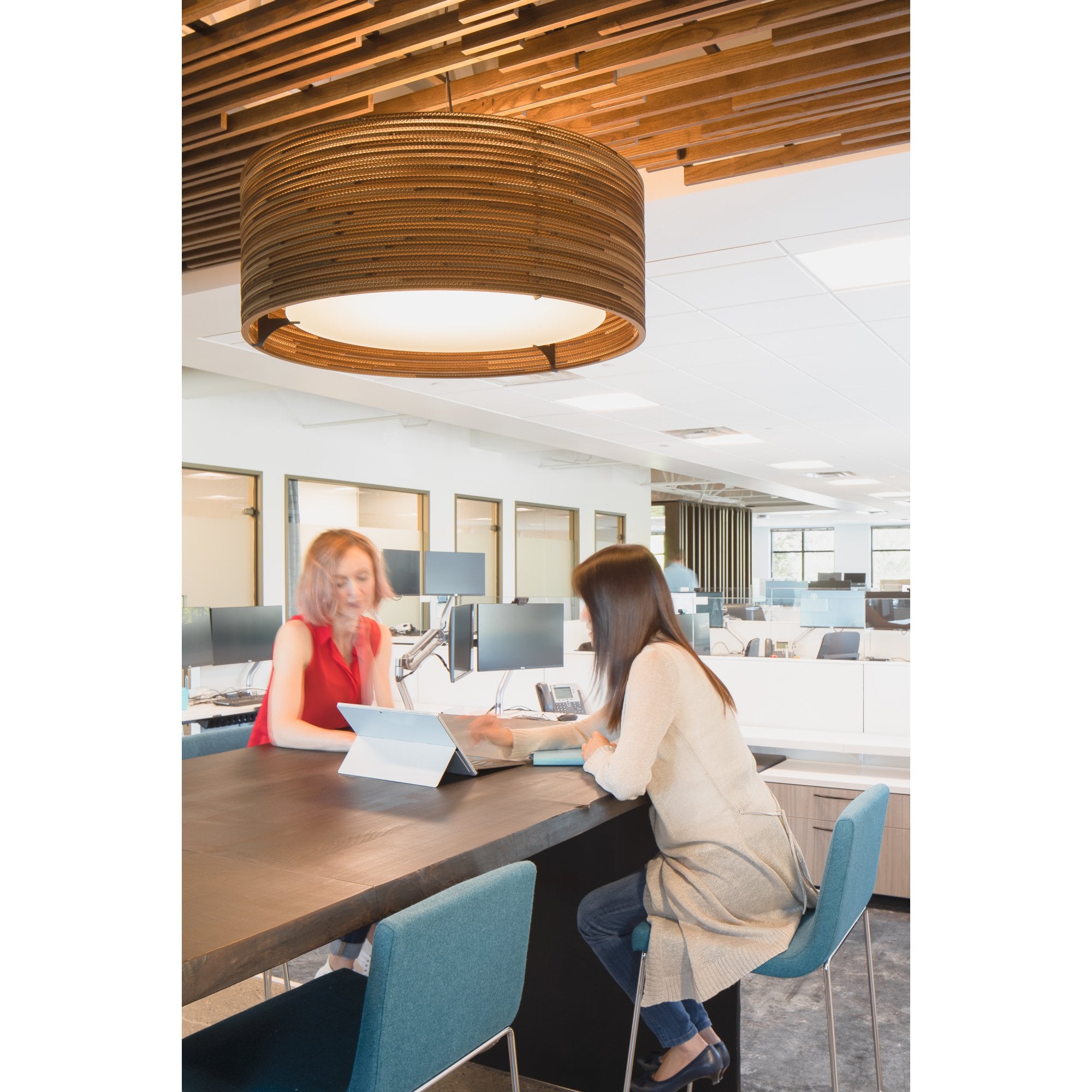 Graypants Scraplights Drum 36 Pendant with Glass Diffuser - Natural - 92cm Diameter