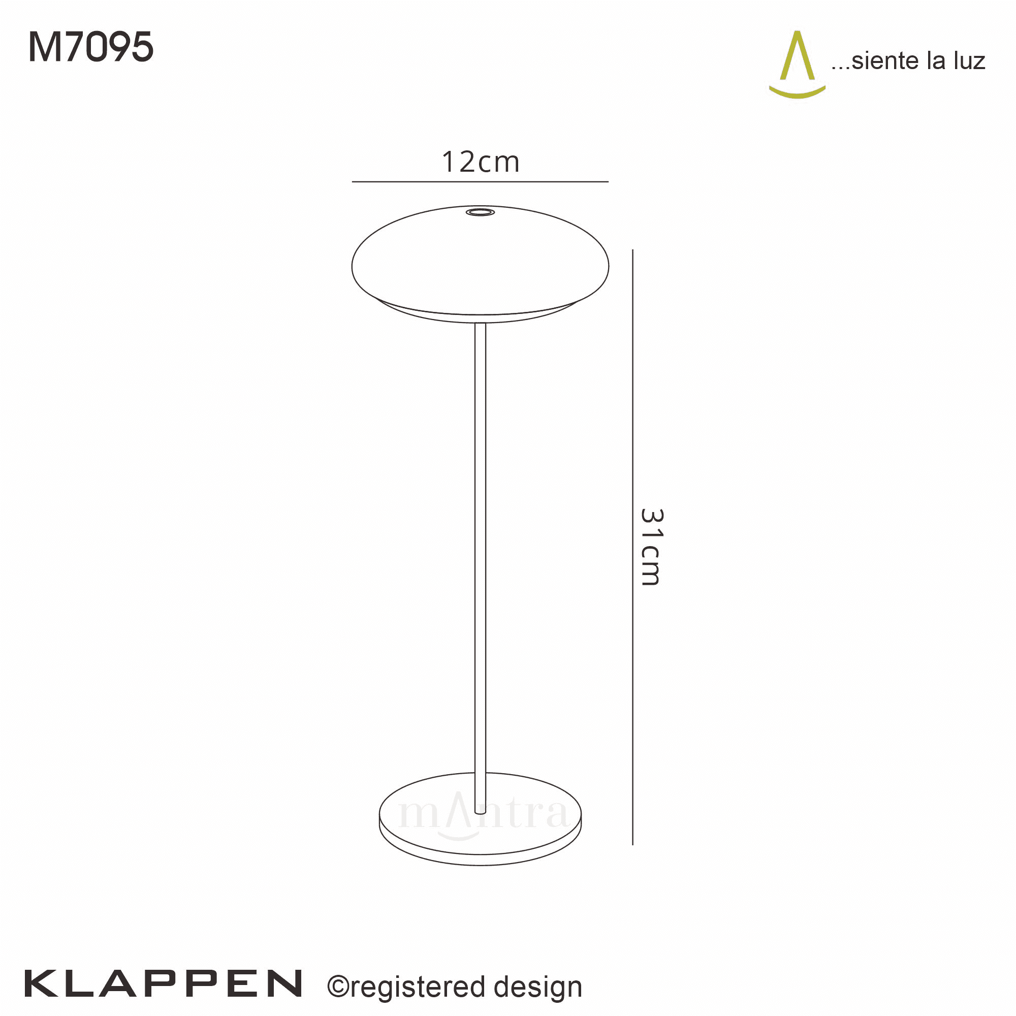 Mantra Klappen Portable LED Table Lamp with USB cable White