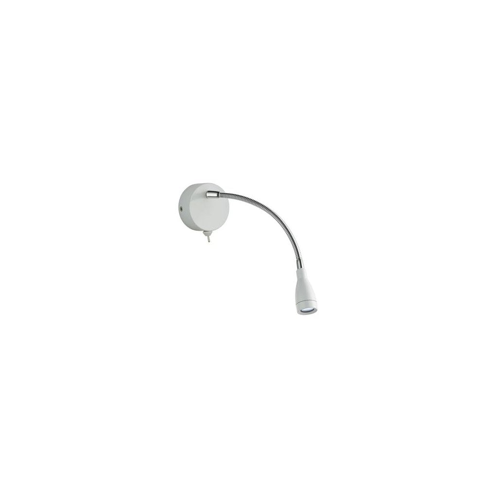 Searchlight Fenton LED Adjustable Wall Light - White & Chrome