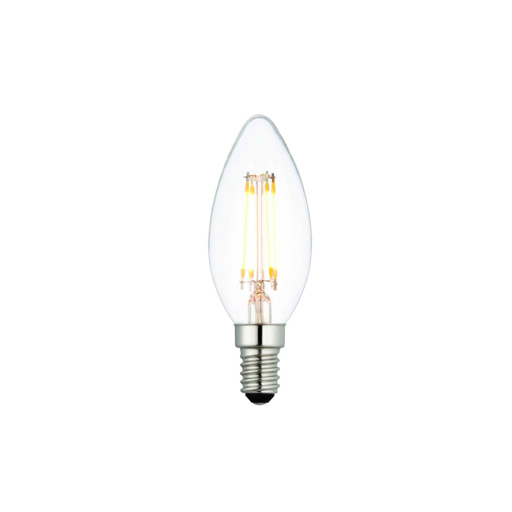 Endon E14 LED 4W Candle Bulb - 2700K - Dimmable - Clear Glass