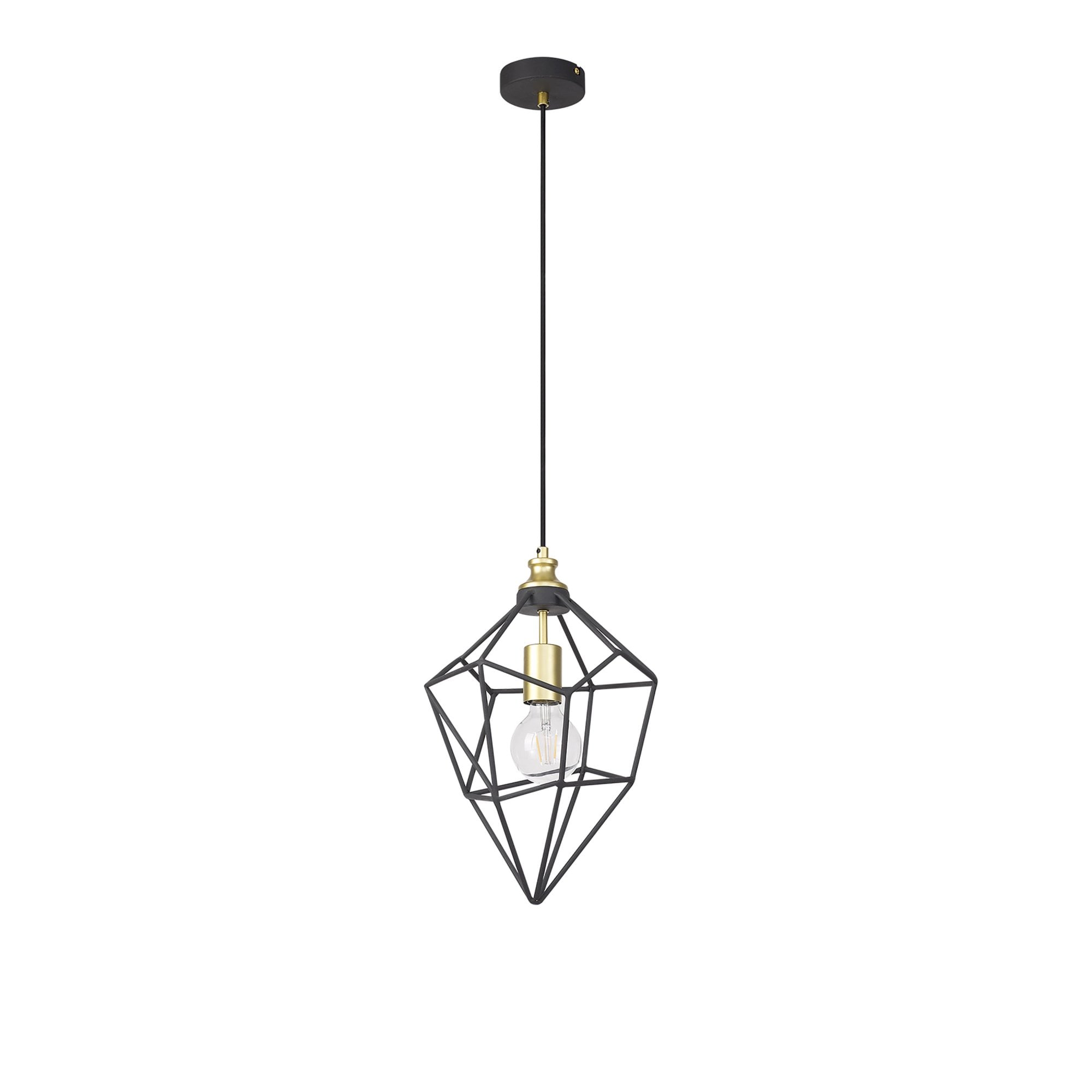 Fabula Austen Medium Single Pendant - Painted Gold & Sand Black