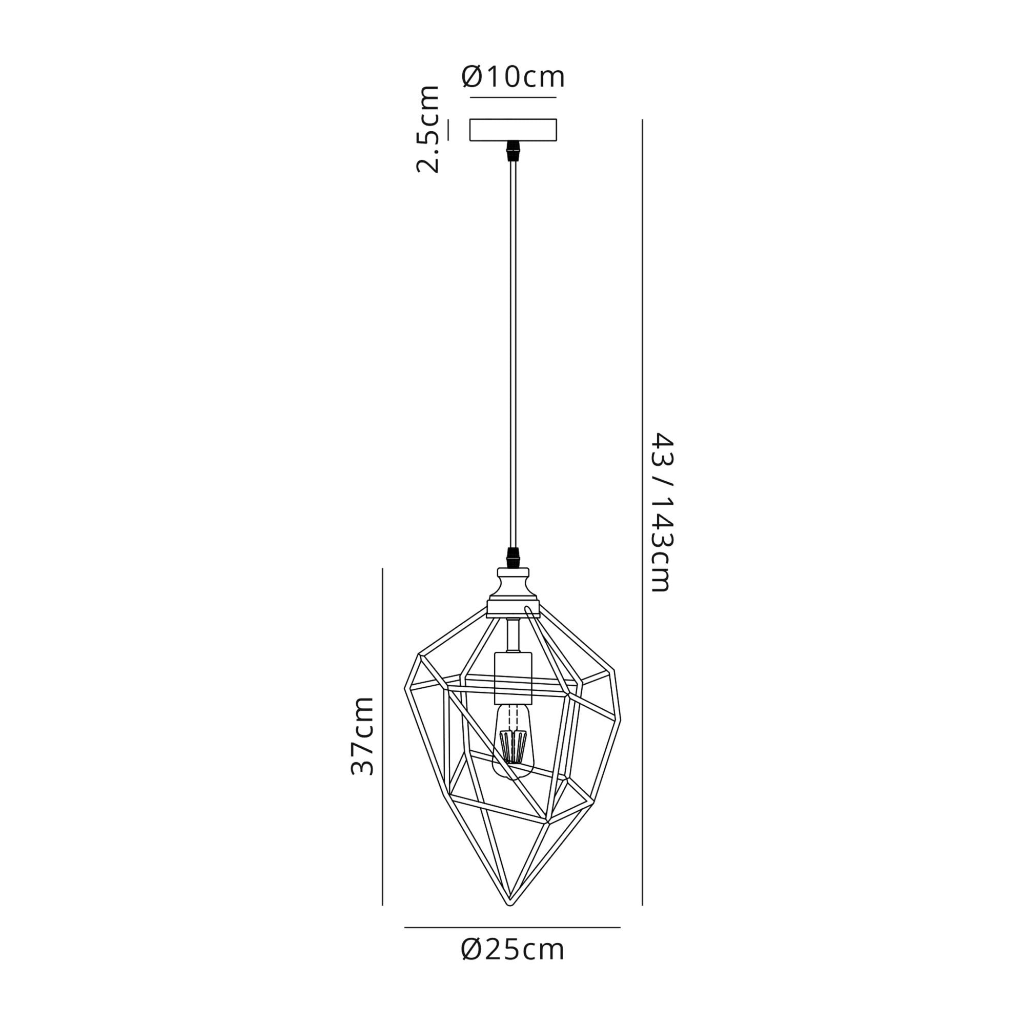 Fabula Austen Medium Single Pendant - Painted Gold & Sand Black