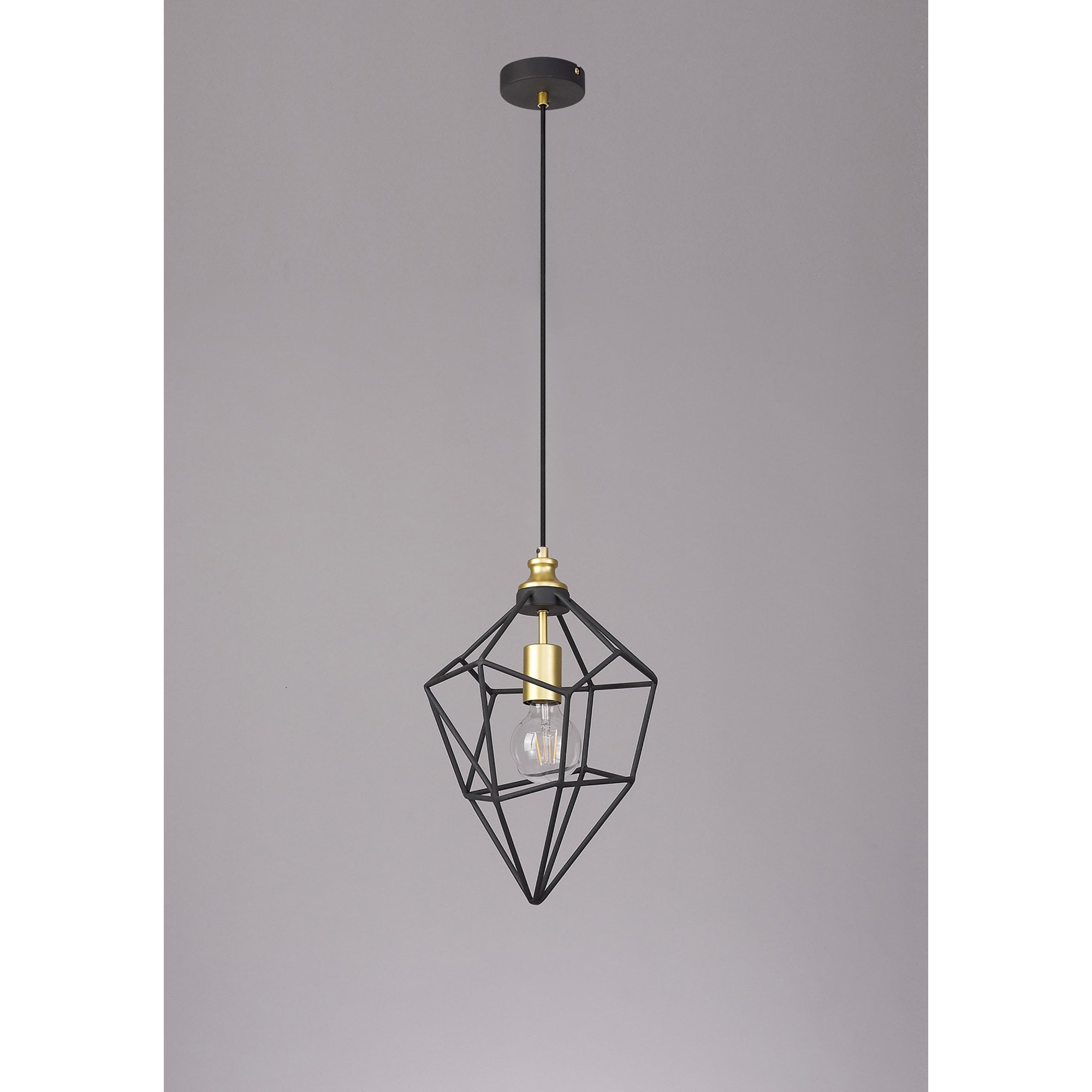 Fabula Austen Medium Single Pendant - Painted Gold & Sand Black