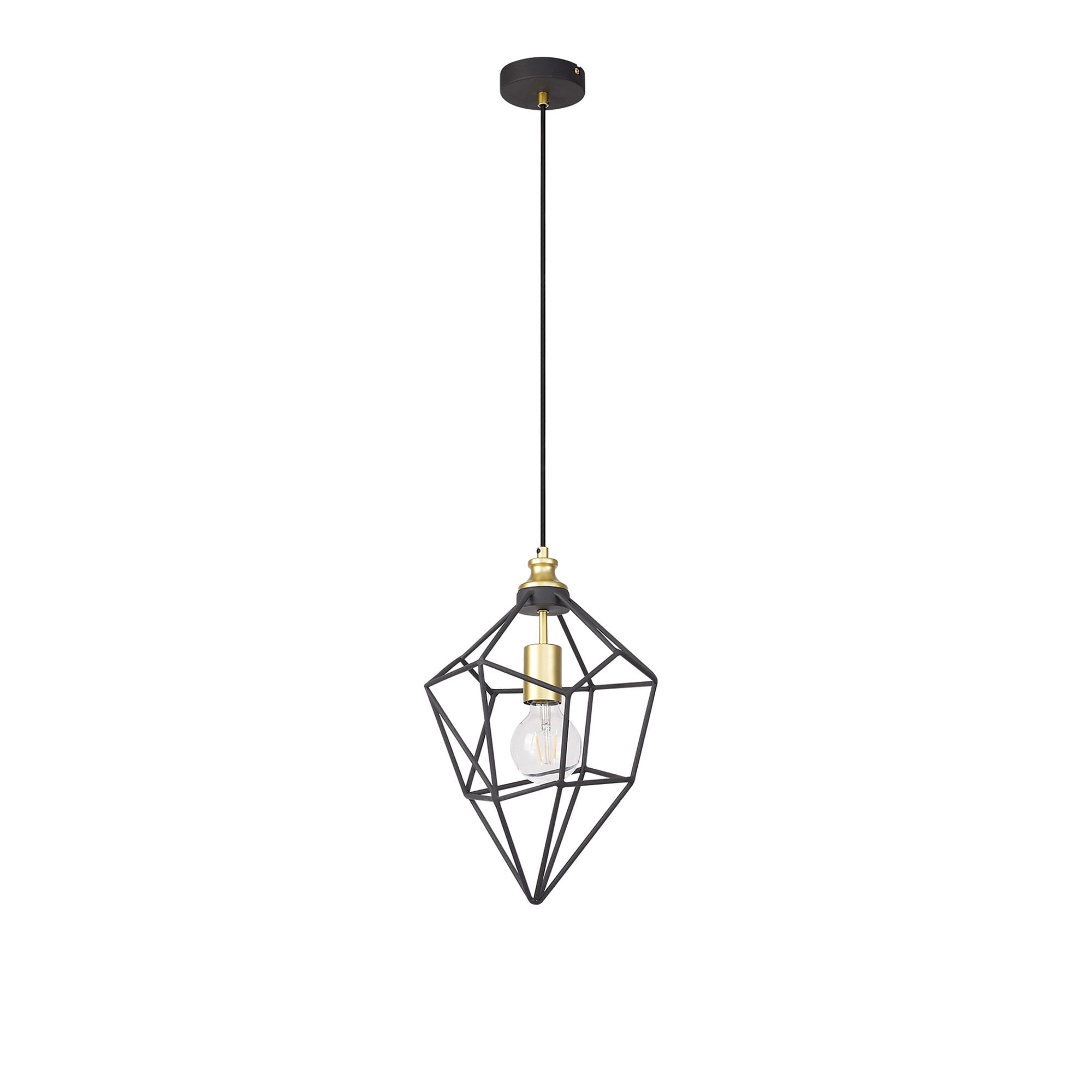 Fabula Austen Medium Single Pendant - Painted Gold & Sand Black