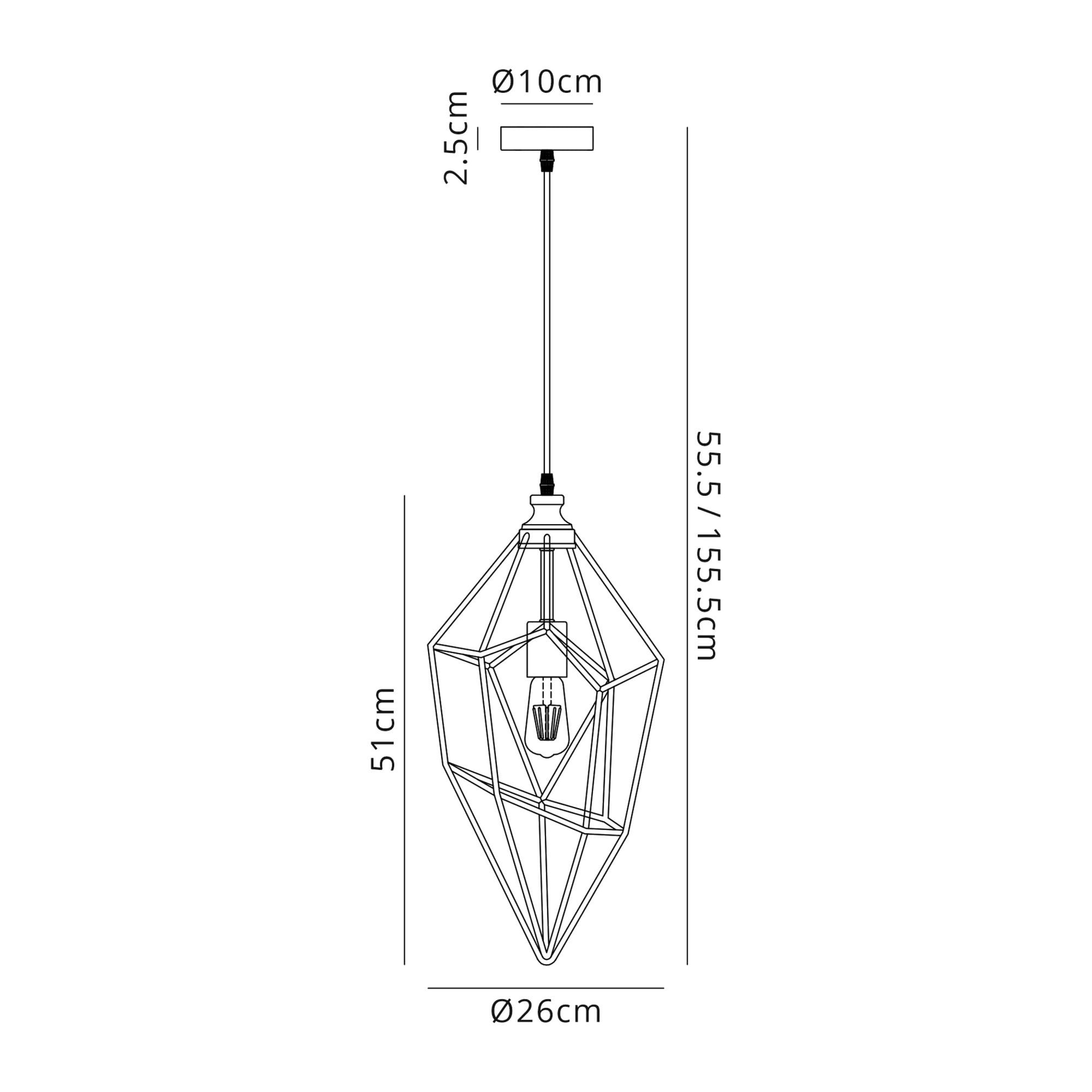 Fabula Austen Large Single Pendant - Painted Gold & Sand Black