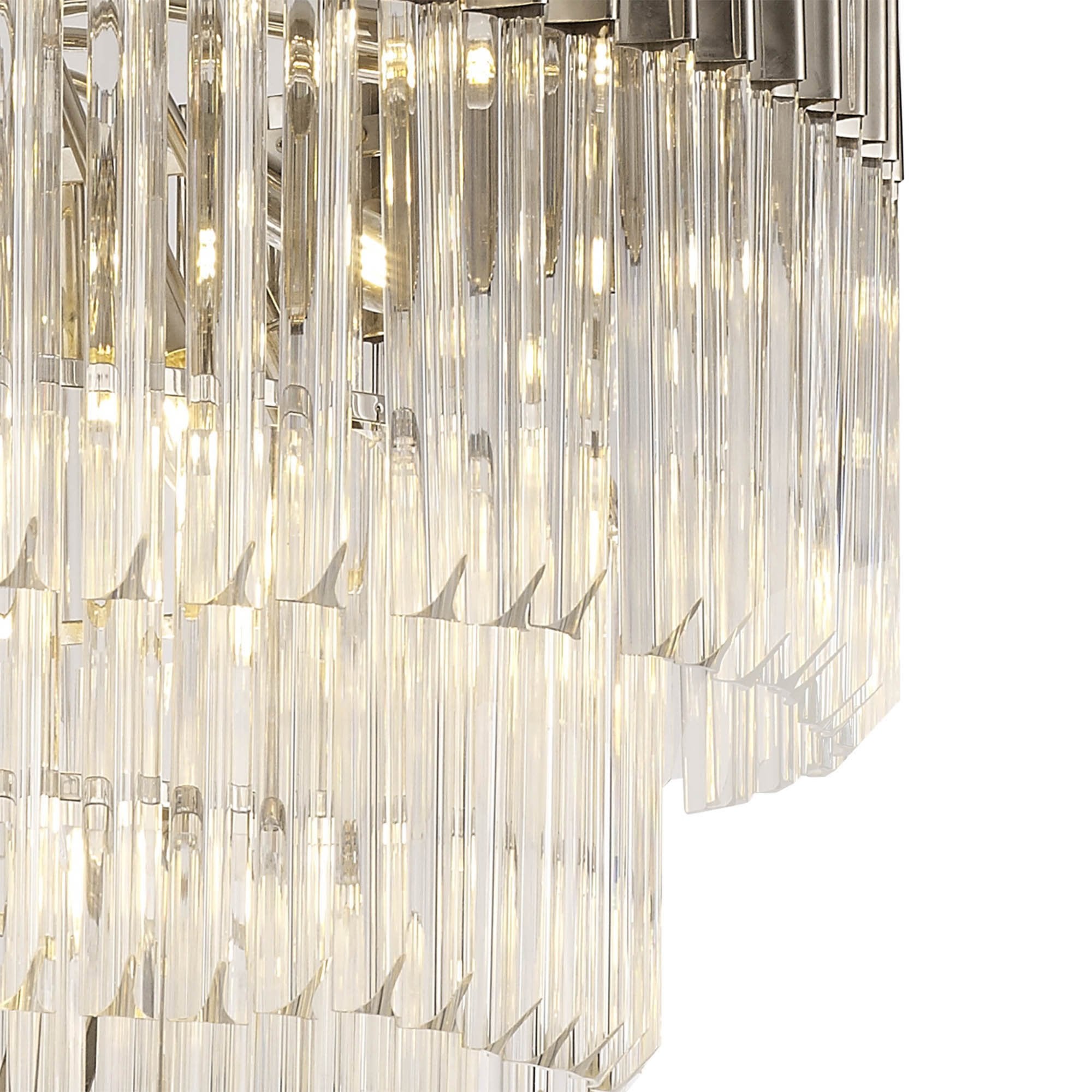 Fabula Cedar 19 Light Pendant - Polished Nickel & Clear Sculpted Glass