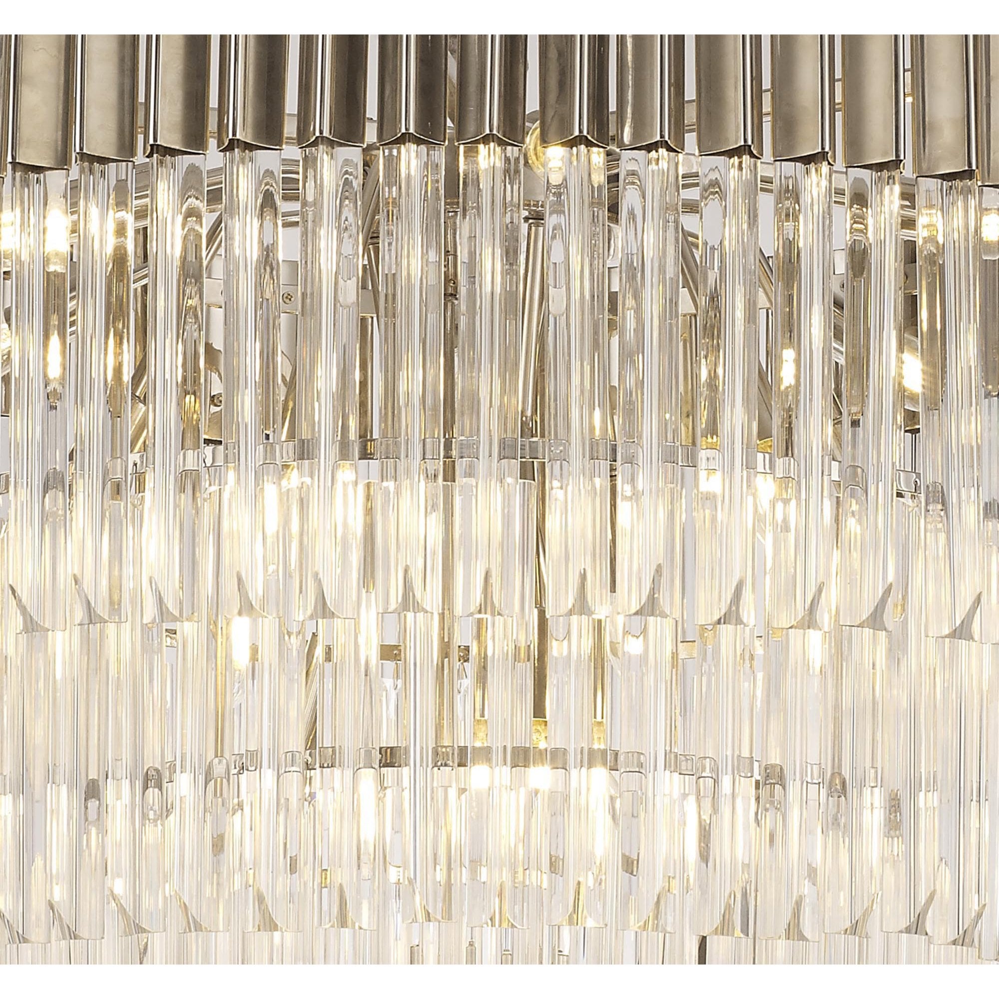Fabula Cedar 19 Light Pendant - Polished Nickel & Clear Sculpted Glass